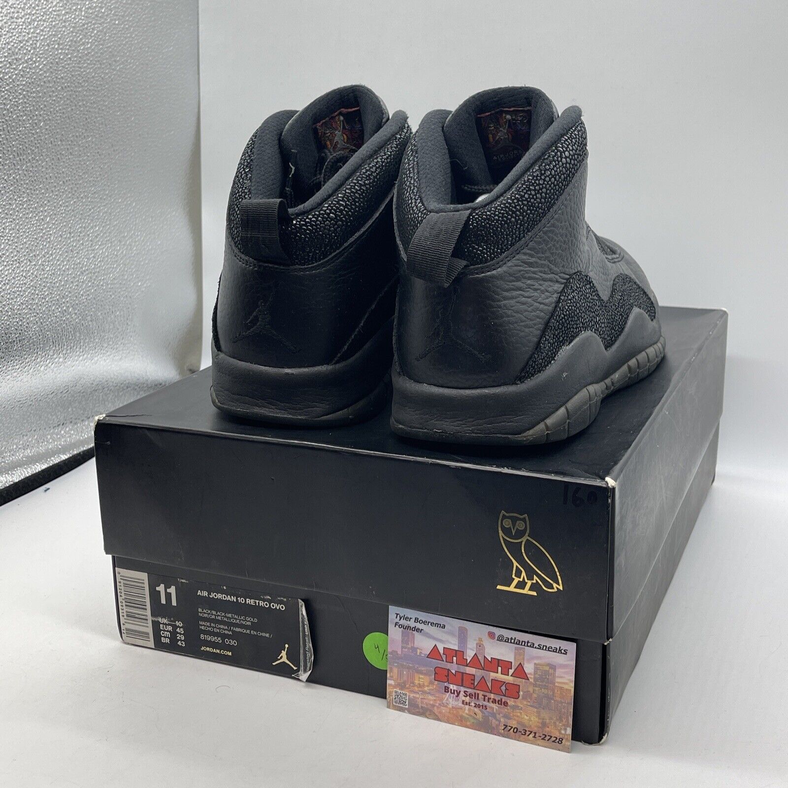 Size 11 - OVO x Air Jordan 10 Retro Black Suede Leather (819955-030)