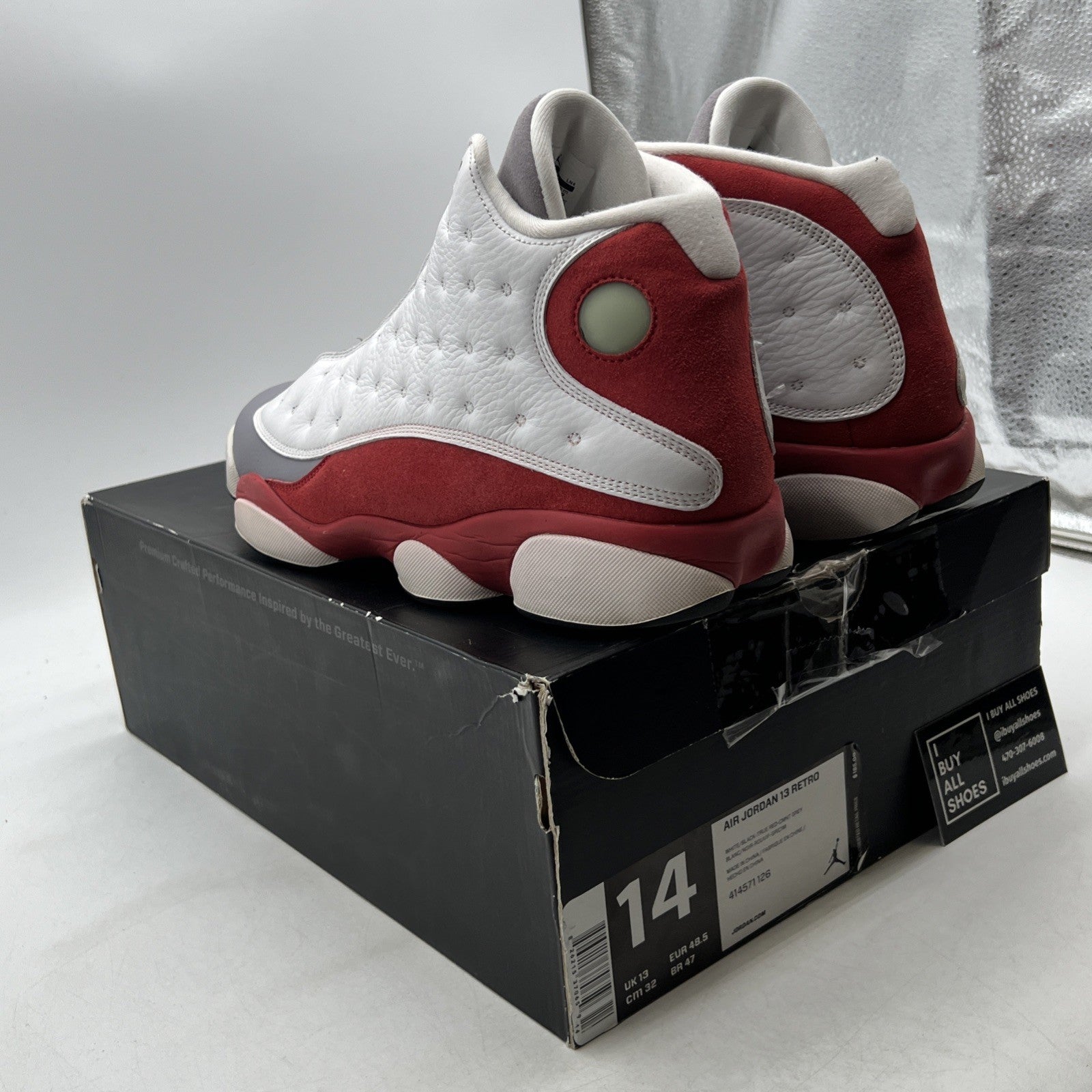 Size 14 - Air Jordan 13 Retro 2014 Grey Toe (414571-126)
