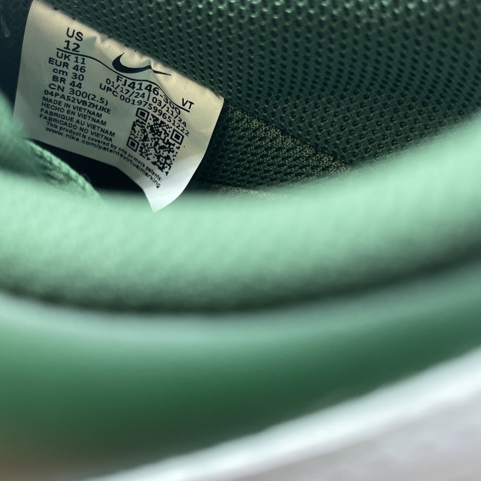 Size 12 - Nike Air Force 1 '07 Shoes Fir Dark Green White (FJ4146-300)