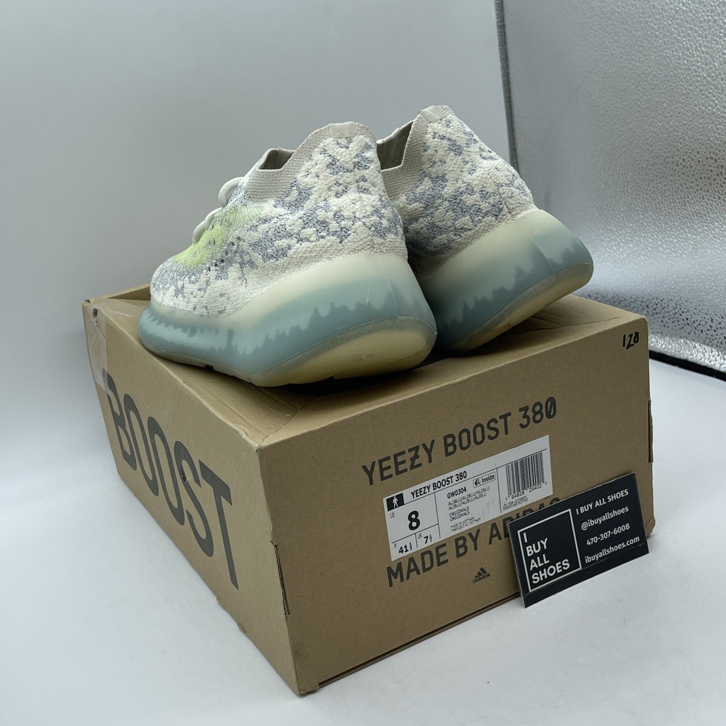Size 8 - adidas Yeezy Boost 380 Alien Blue White Suede (GW0304)