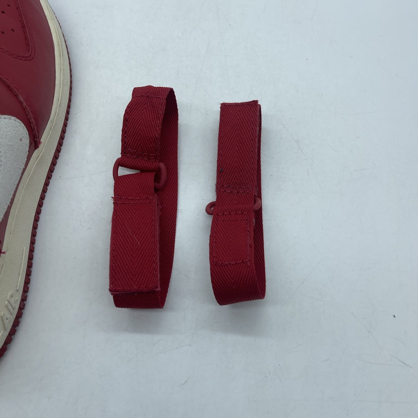 Size 9.5 - Nike Air Force 1 High NAI-KE Red Grey Suede Leather (743546-600)