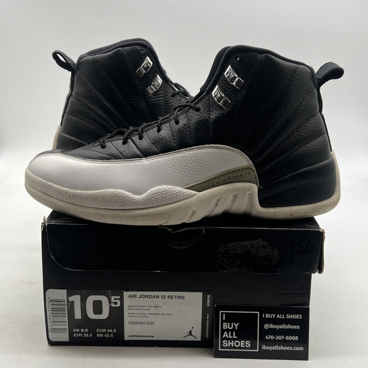 Size 10.5 - Air Jordan 12 Retro 2012 Playoff (130690-001)