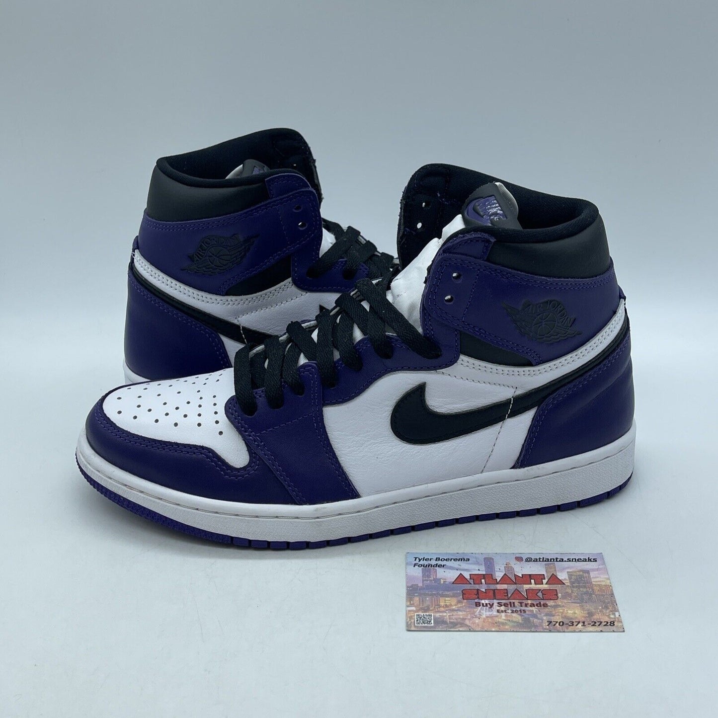 Size 8.5 - Jordan 1 Retro OG High Court Purple 2.0 Black White (555088-500)