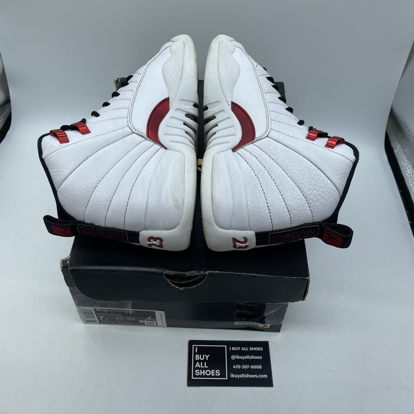 Size 7Y - Air Jordan 12 Retro Twist White Red Leather (153265-106)
