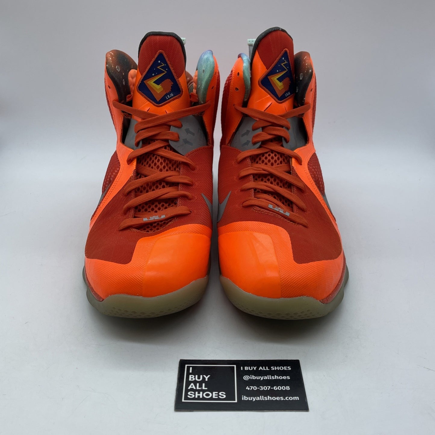 Size 13 - Nike LeBron 9 AS 2012 Big Bang Grey Orange Leather (520811-800)