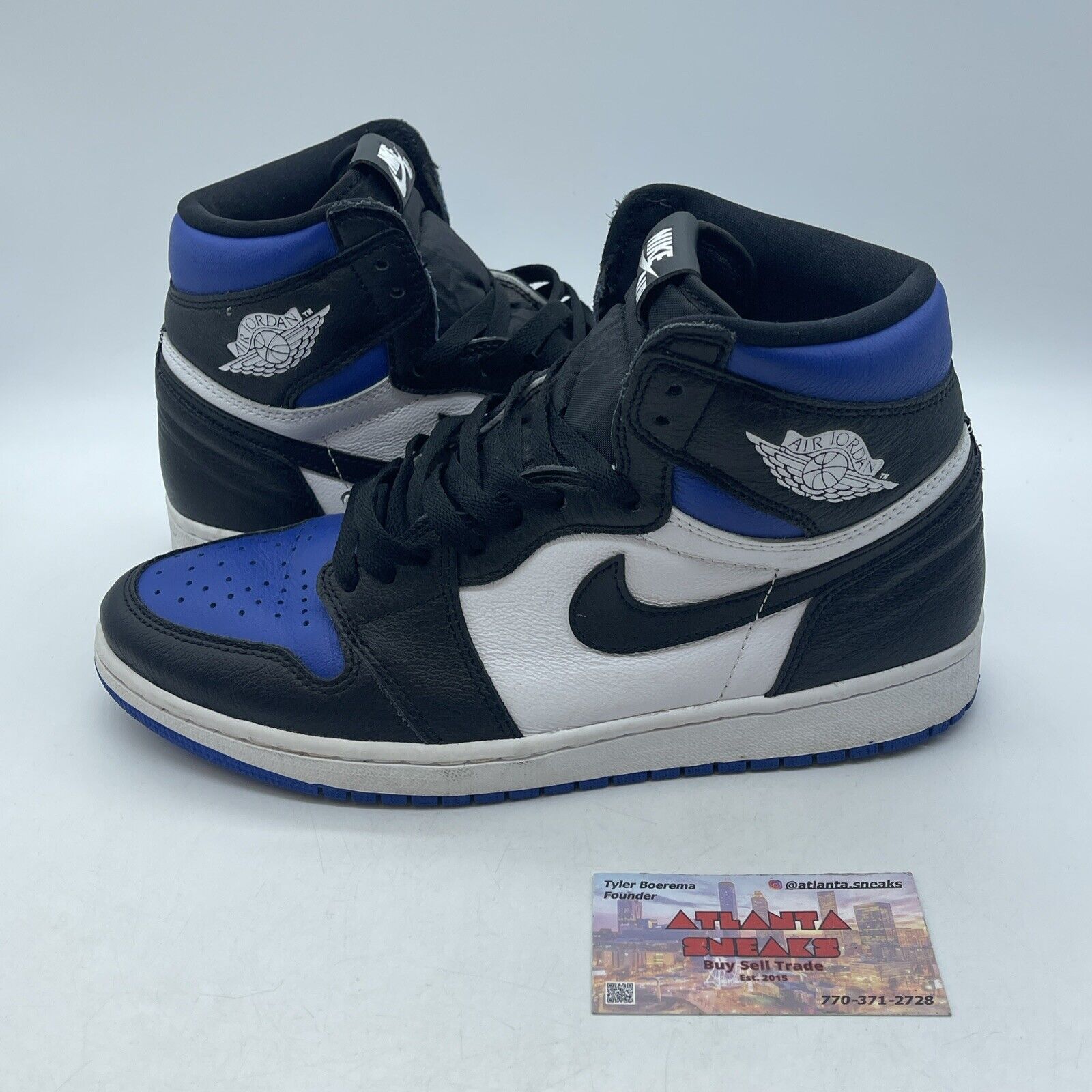 Size 9.5 - Jordan 1 Retro OG High Royal Toe Blue Black White (555088-041)