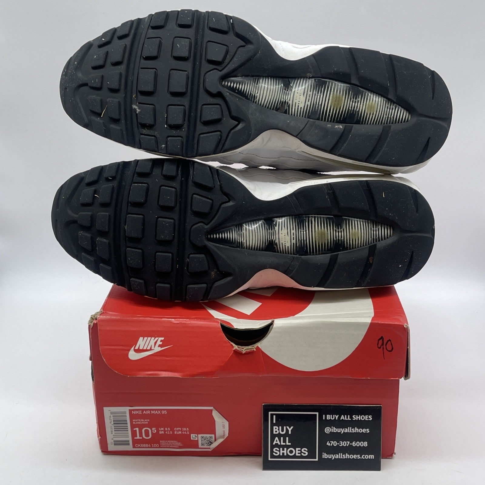 Size 10.5 - Nike Air Max 95 Ying Yang Pack White Black Leather (CK6884-100)