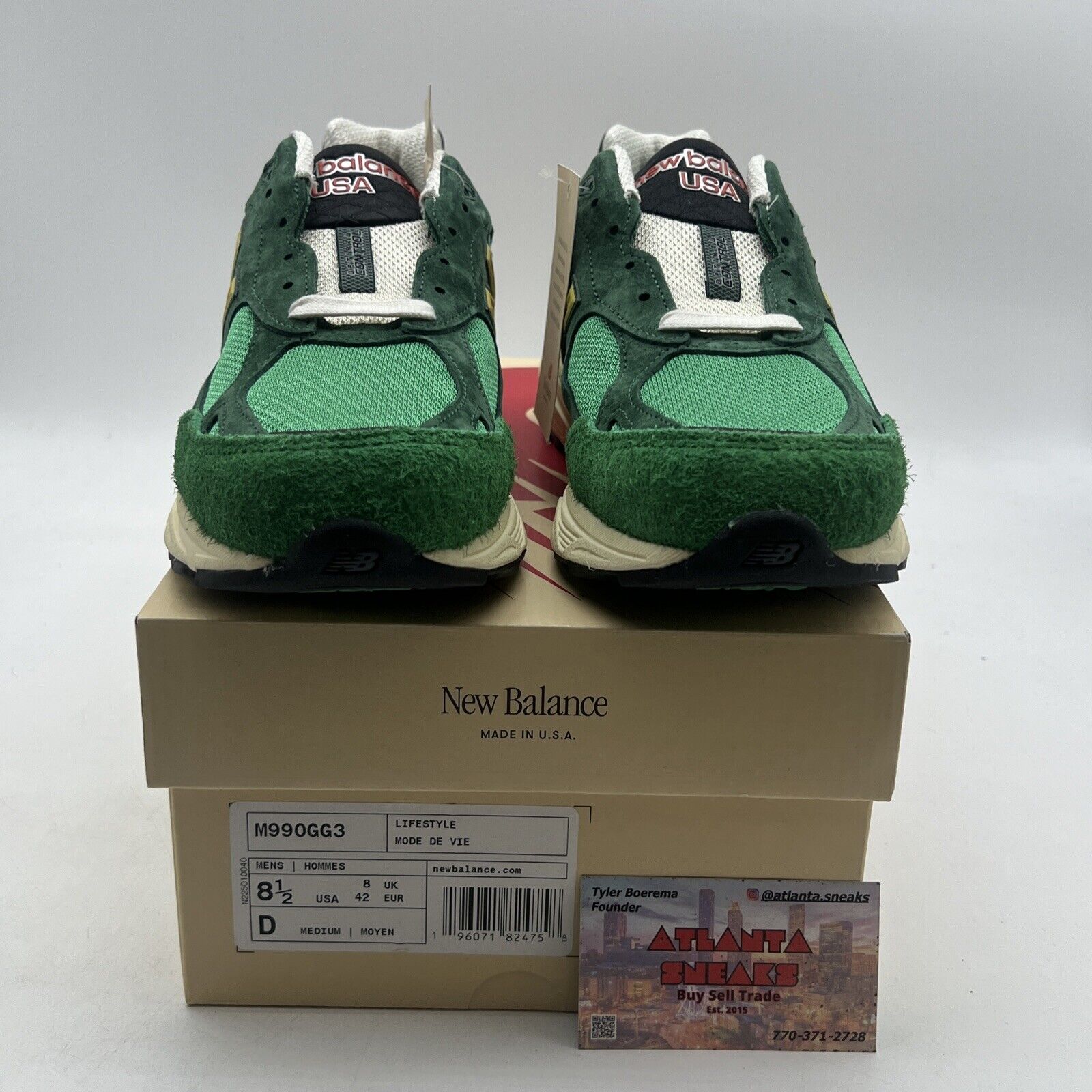 Size 8.5 - New Balance Teddy Santis x 990v3 Made in USA Green Gold (M990GG3)