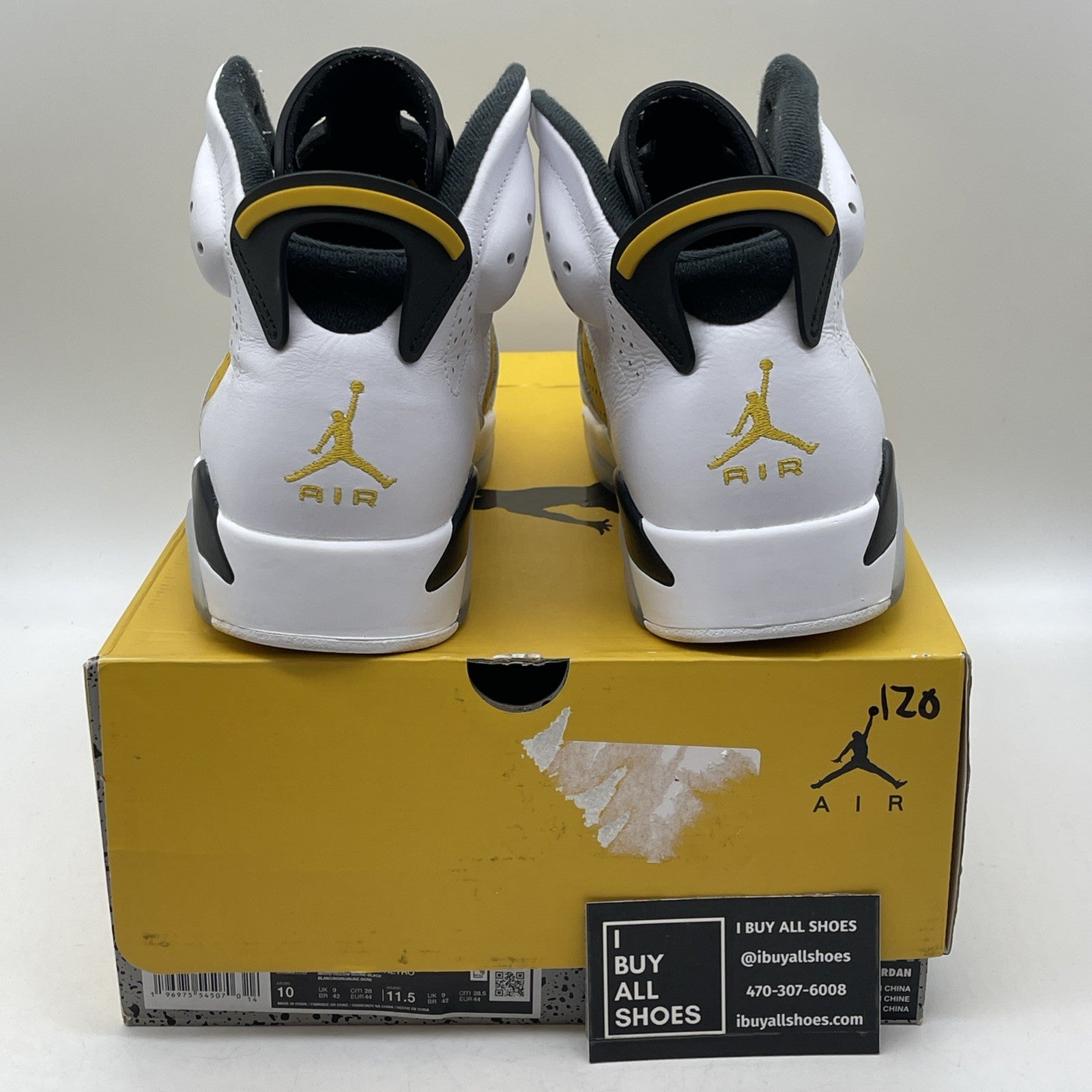 Size 10 - Air Jordan 6 Retro Yellow Ochre White Suede Leather (CT8529-170)