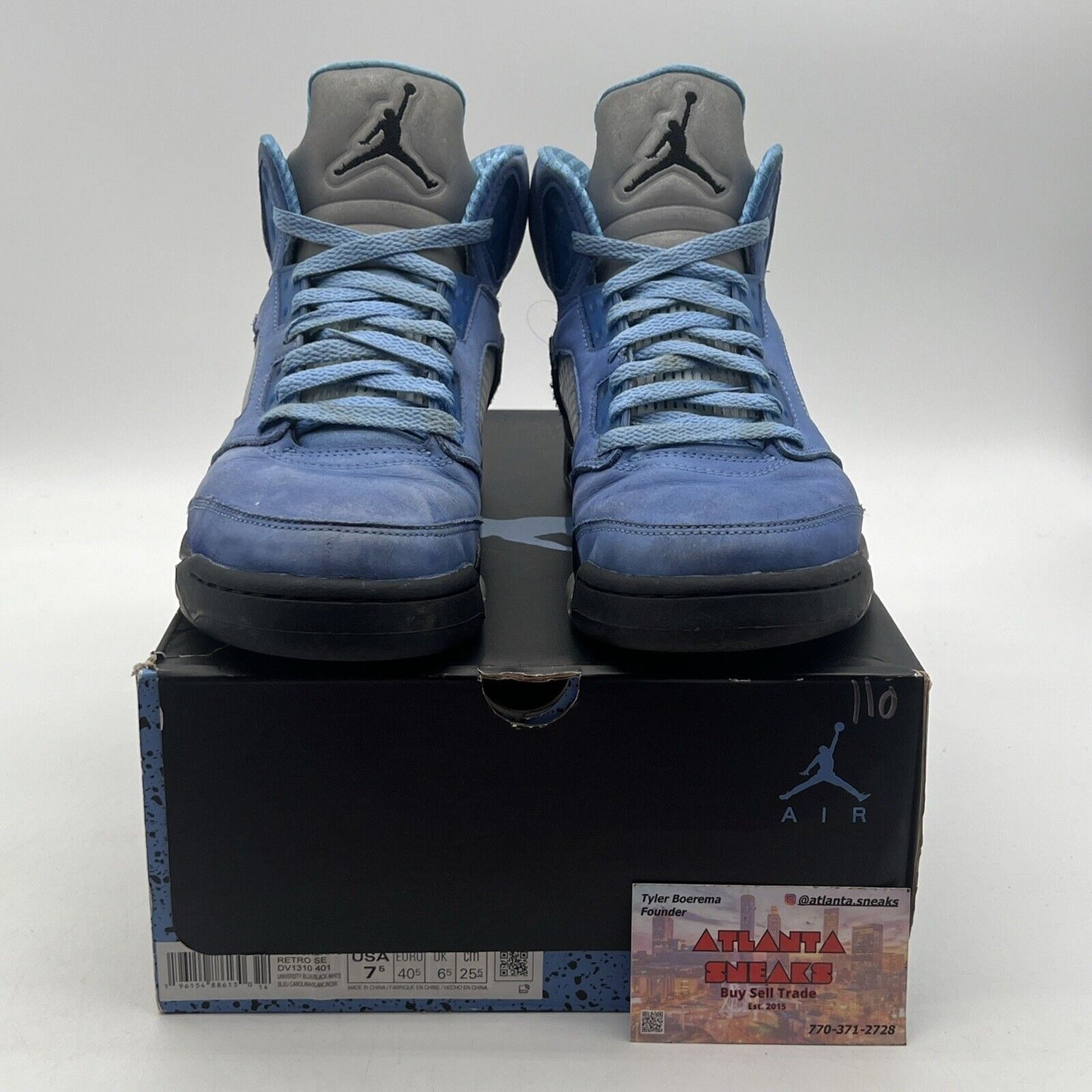 Size 7.5 - Jordan 5 Retro SE Mid UNC Black Blue Suede (DV1310-401)