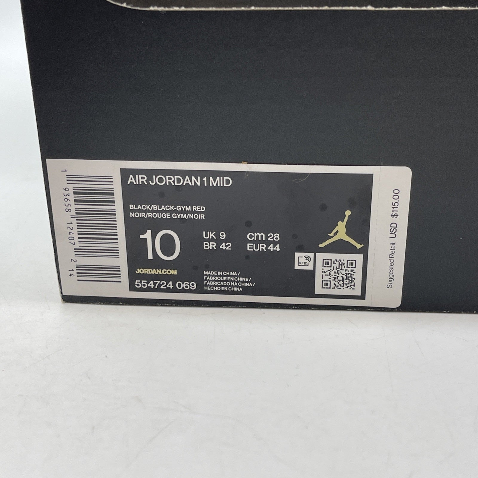 Size 10 - Air Jordan 1 Mid Chicago White Black Red Leather (554724-069)