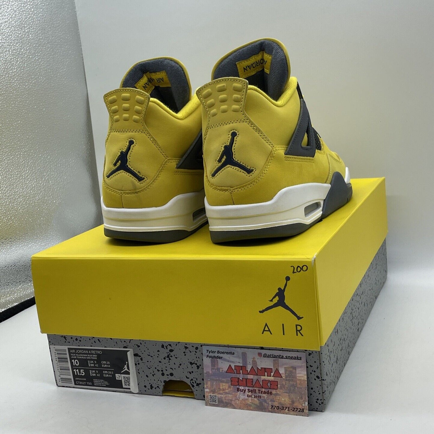 Size 10 - Jordan 4 Retro Mid Lightning Yellow Grey Suede White (CT8527-700)