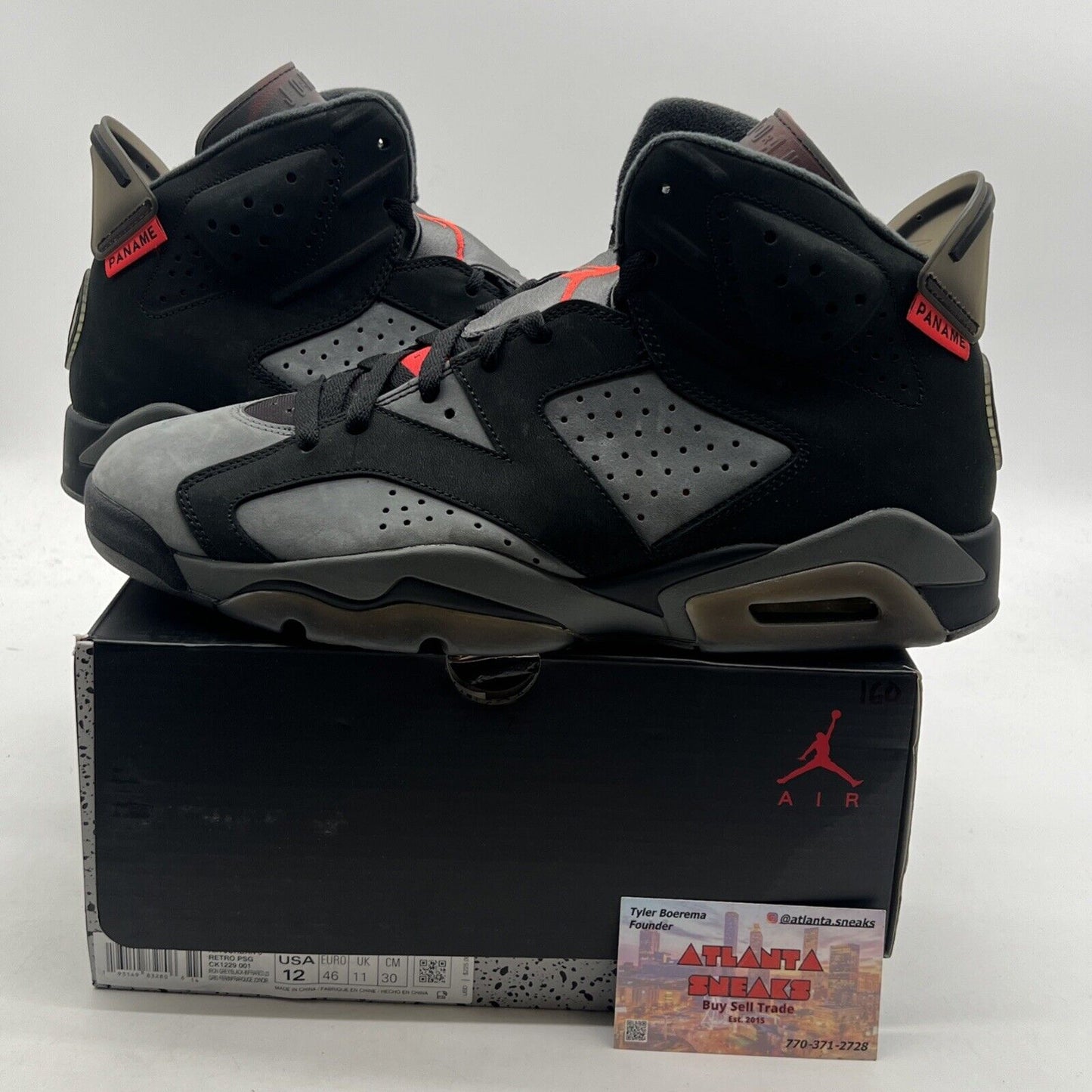 Size 12 - Paris Saint-Germain x Air Jordan 6 Retro Iron Grey (CK1229-001)