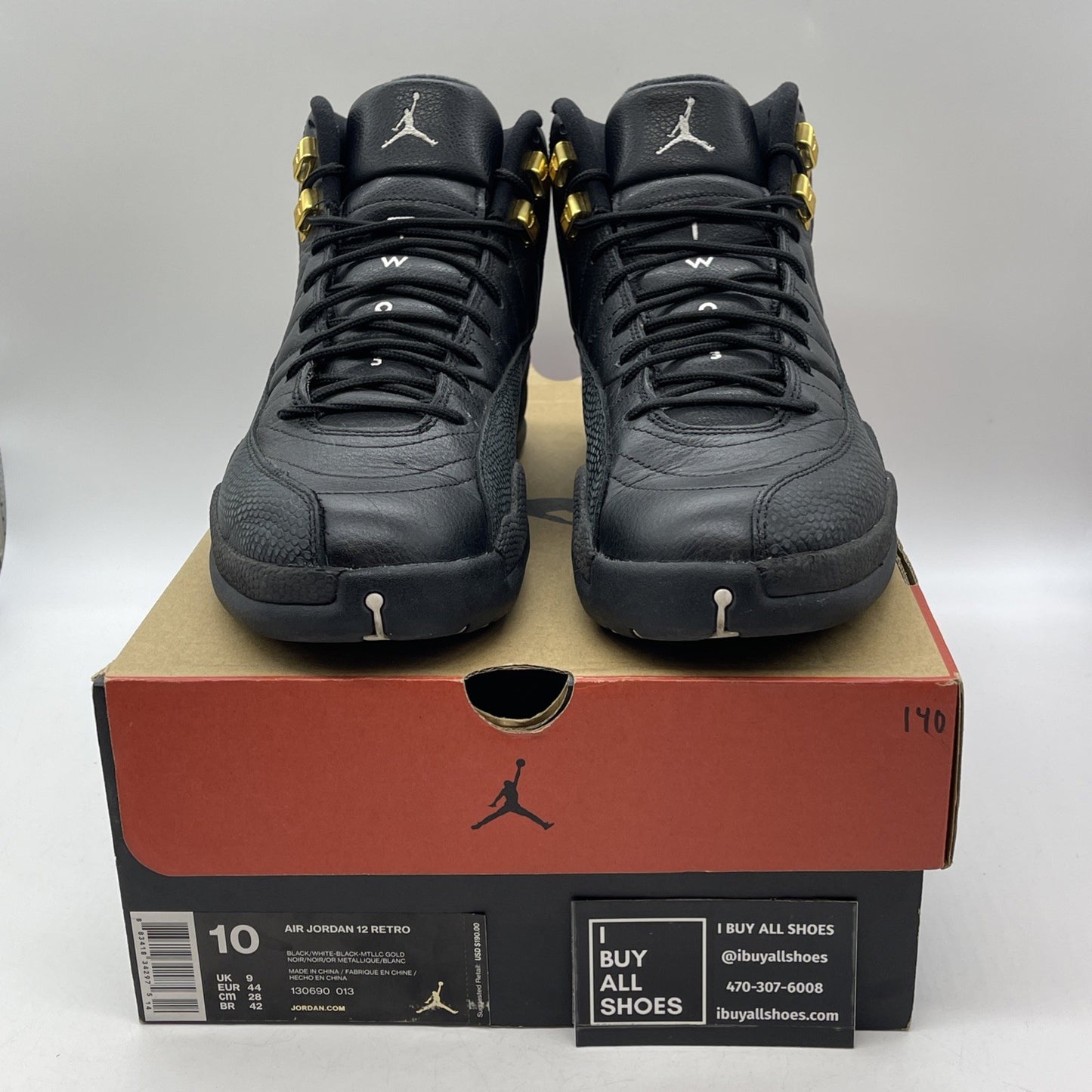 Size 10 - Air Jordan 12 Retro The Master Black White Suede Leather (130690-013)
