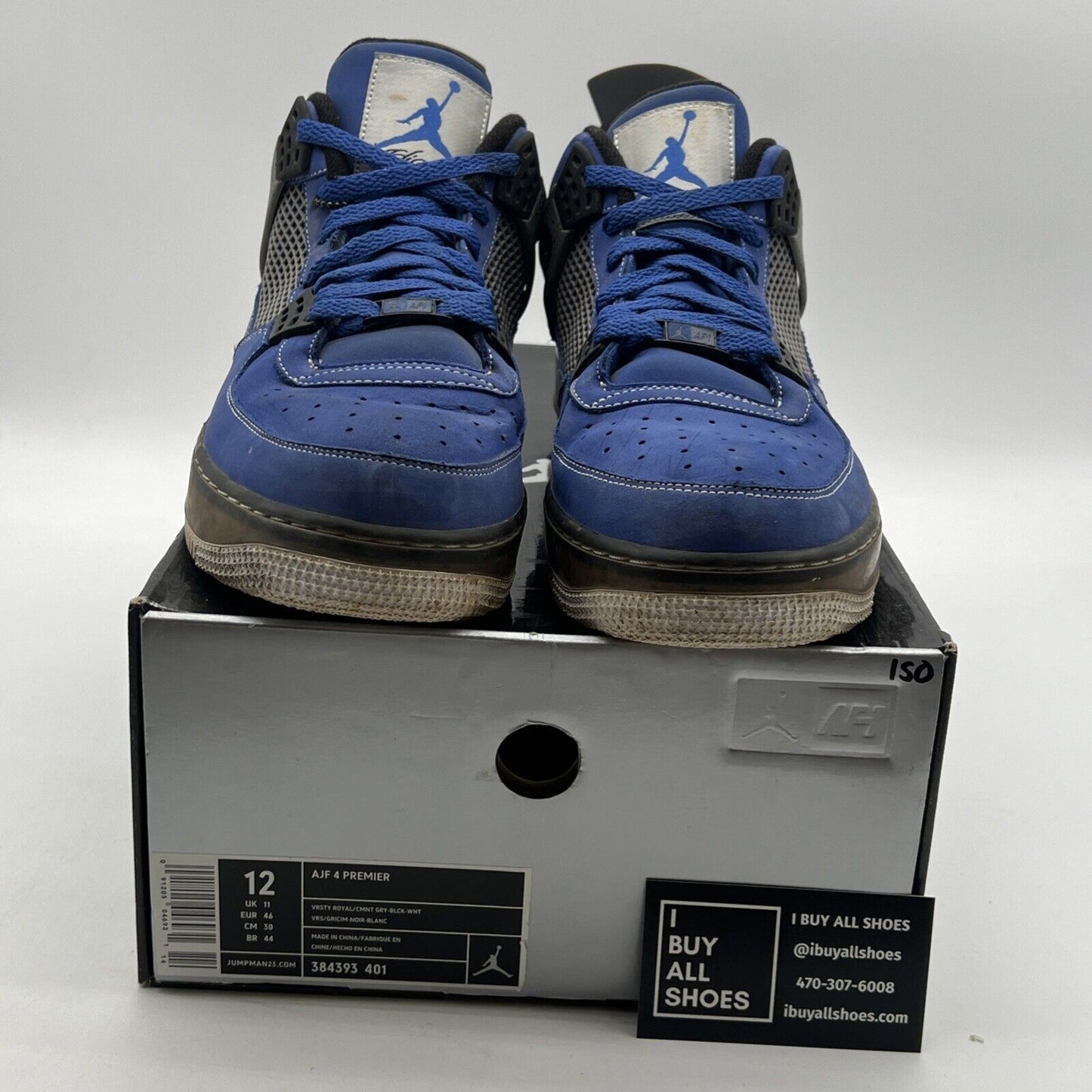 Size 12 - Air Jordan Fusion 4 Premier Varsity Royal Cement (384393-401)
