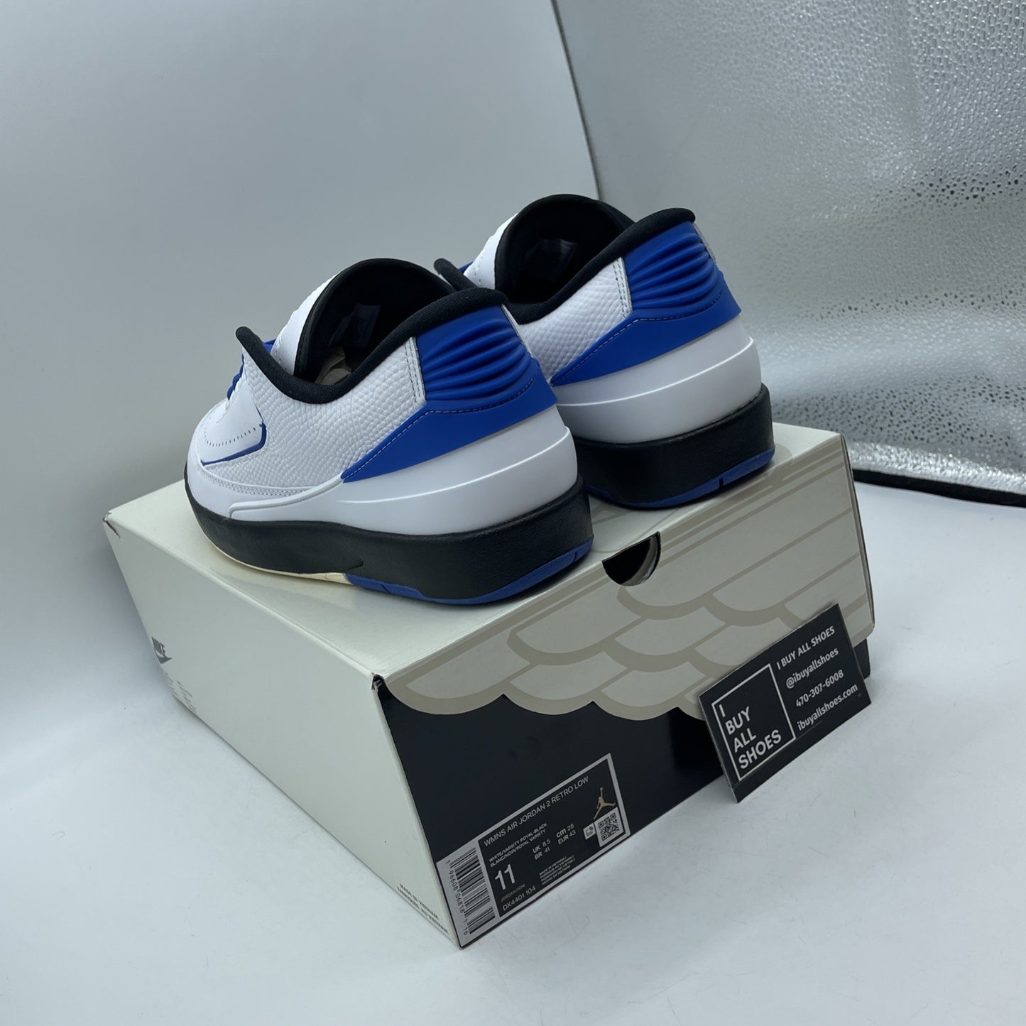 Size 11W - Air Jordan 2 Retro Low Varsity Royal White Leather (DX4401-104)