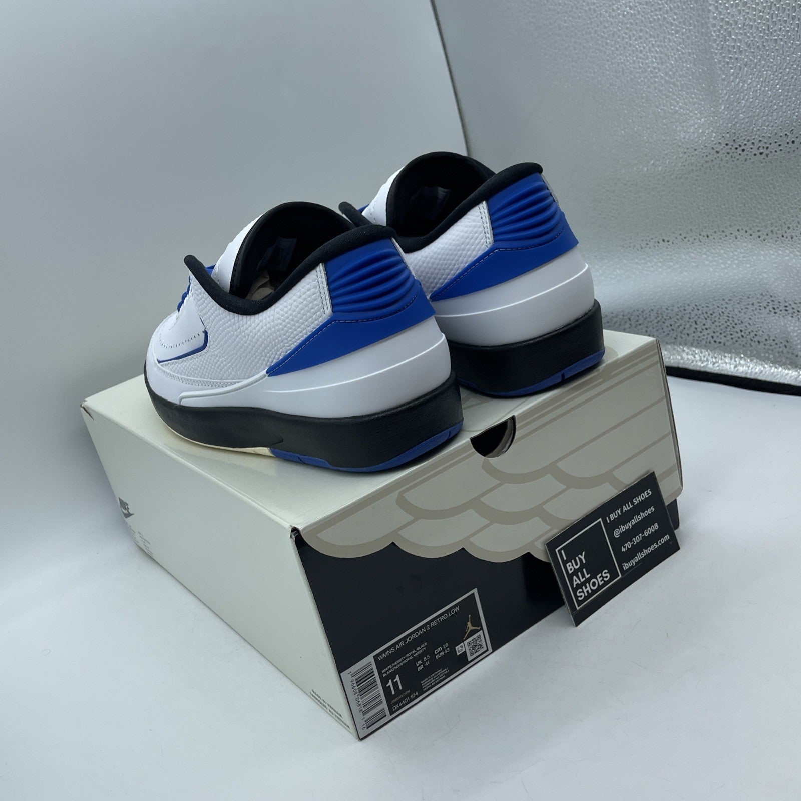 Size 11W - Air Jordan 2 Retro Low Varsity Royal White Leather (DX4401-104)
