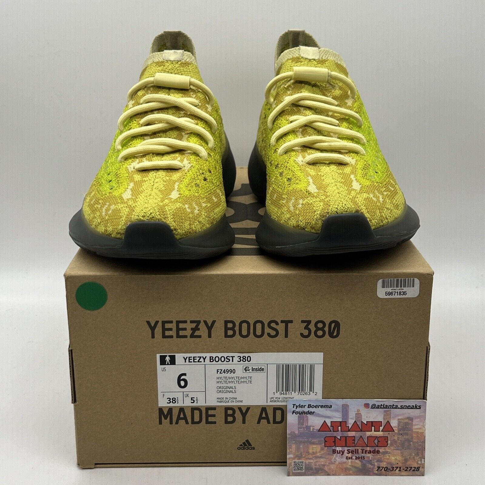 Size 6 - adidas Yeezy Boost 380 Hylte Yellow Icey (FZ4990)