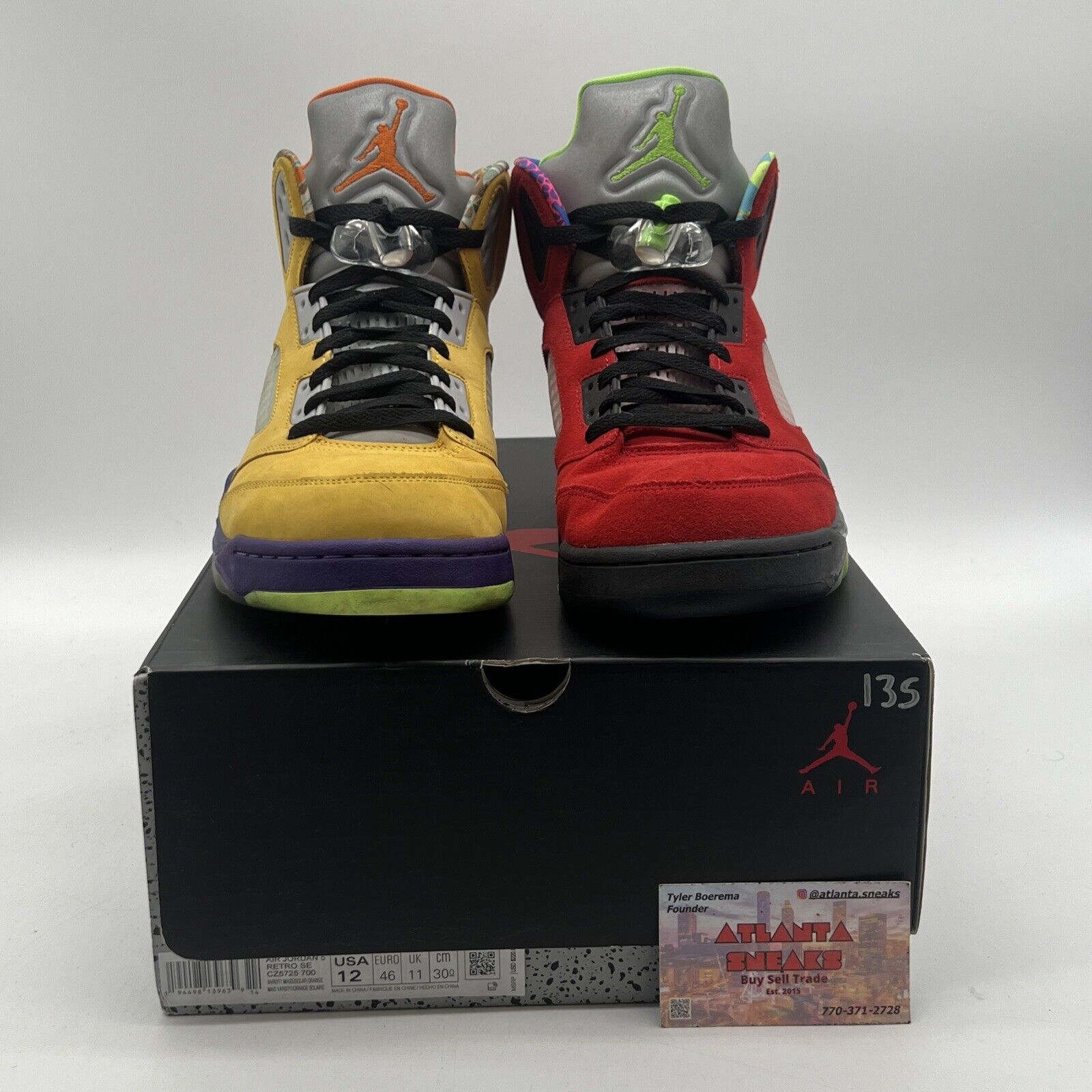 Size 12 - Jordan 5 Retro Solar Orange Yellow Red Suede Grey Green (CZ5725-700)