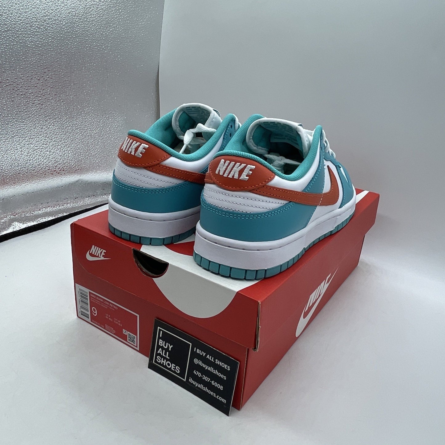 Size 9 - Nike Dunk Low Miami Dolphins (DV0833-102)