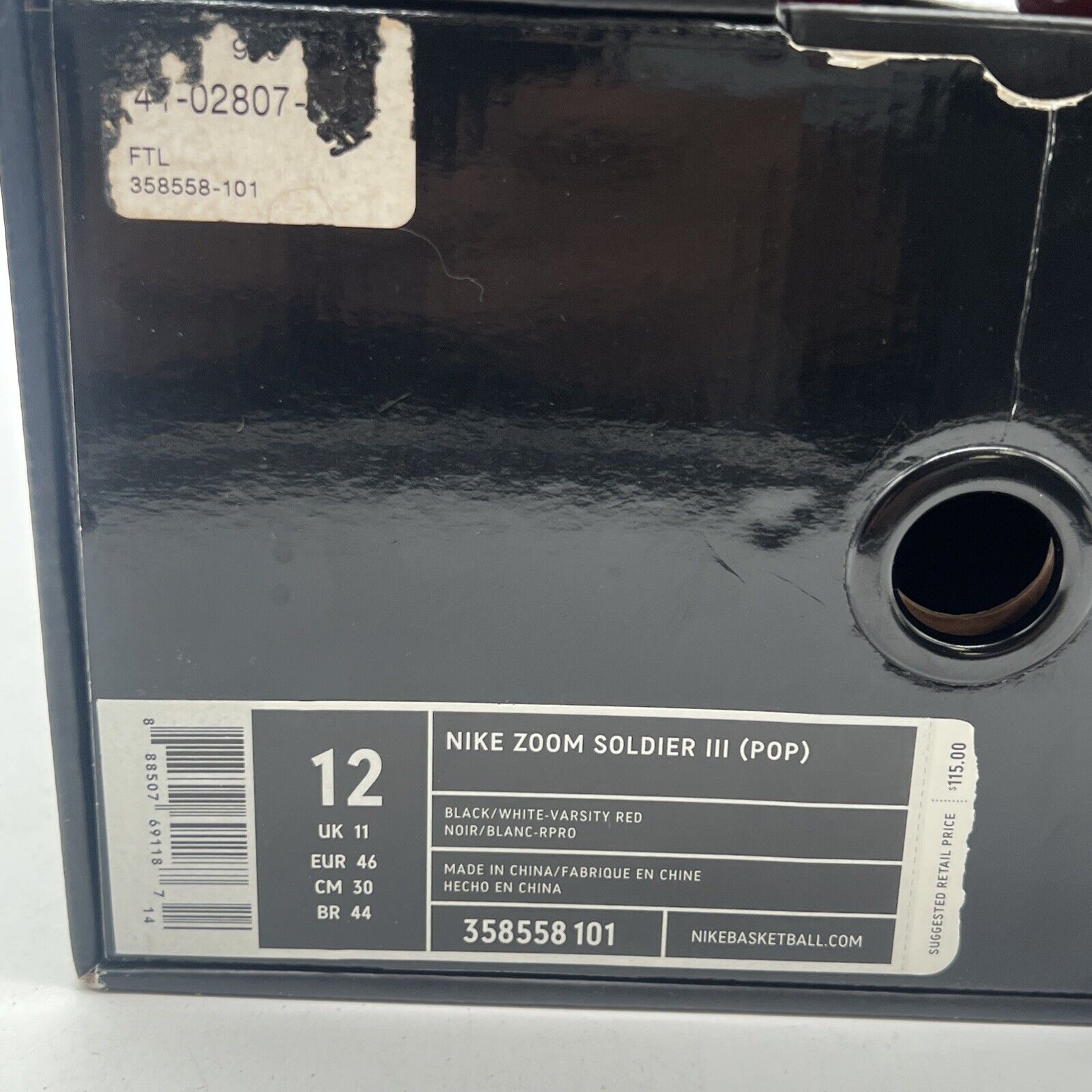 Size 12 - Nike LeBron Zoom Soldier 3 POP (358558-101)