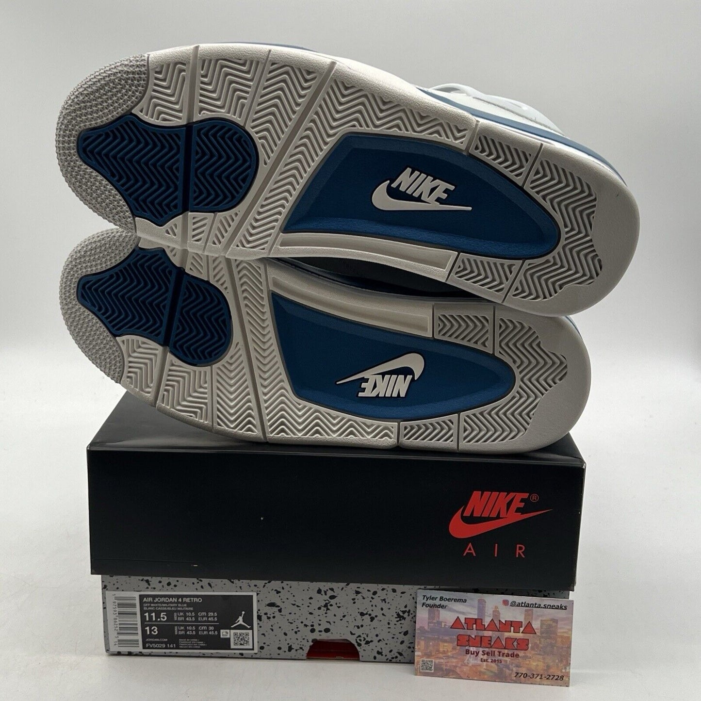 Size 11.5 - Air Jordan 4 Retro 2024 Military Blue White Leather  (FV5029-141)