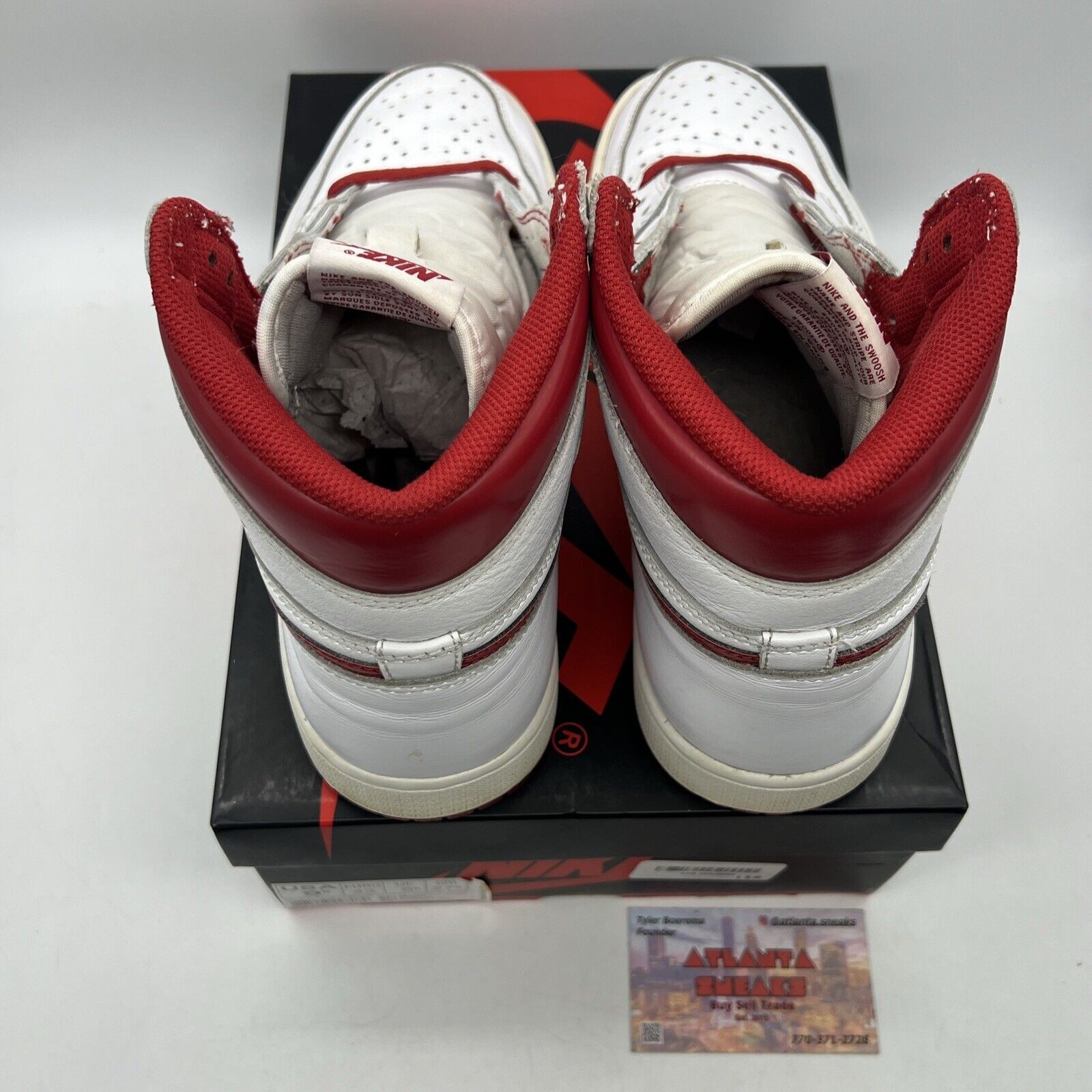 Size 9.5 - Air Jordan 1 Retro OG High Metallic Red White Leather (555088-103)