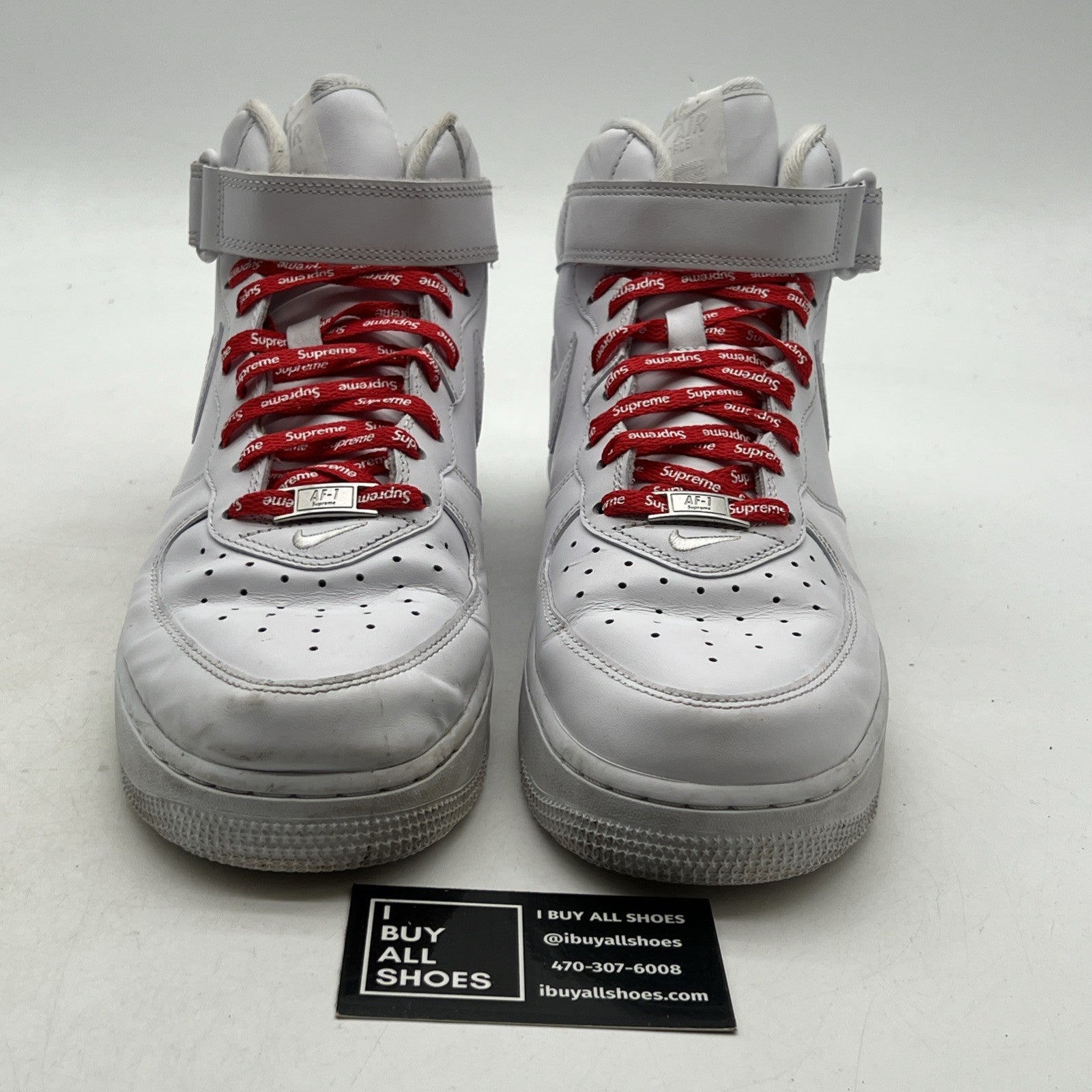 Size 10 - Nike Supreme x Air Force 1 Mid Box Logo - Triple White (FZ8784-100)