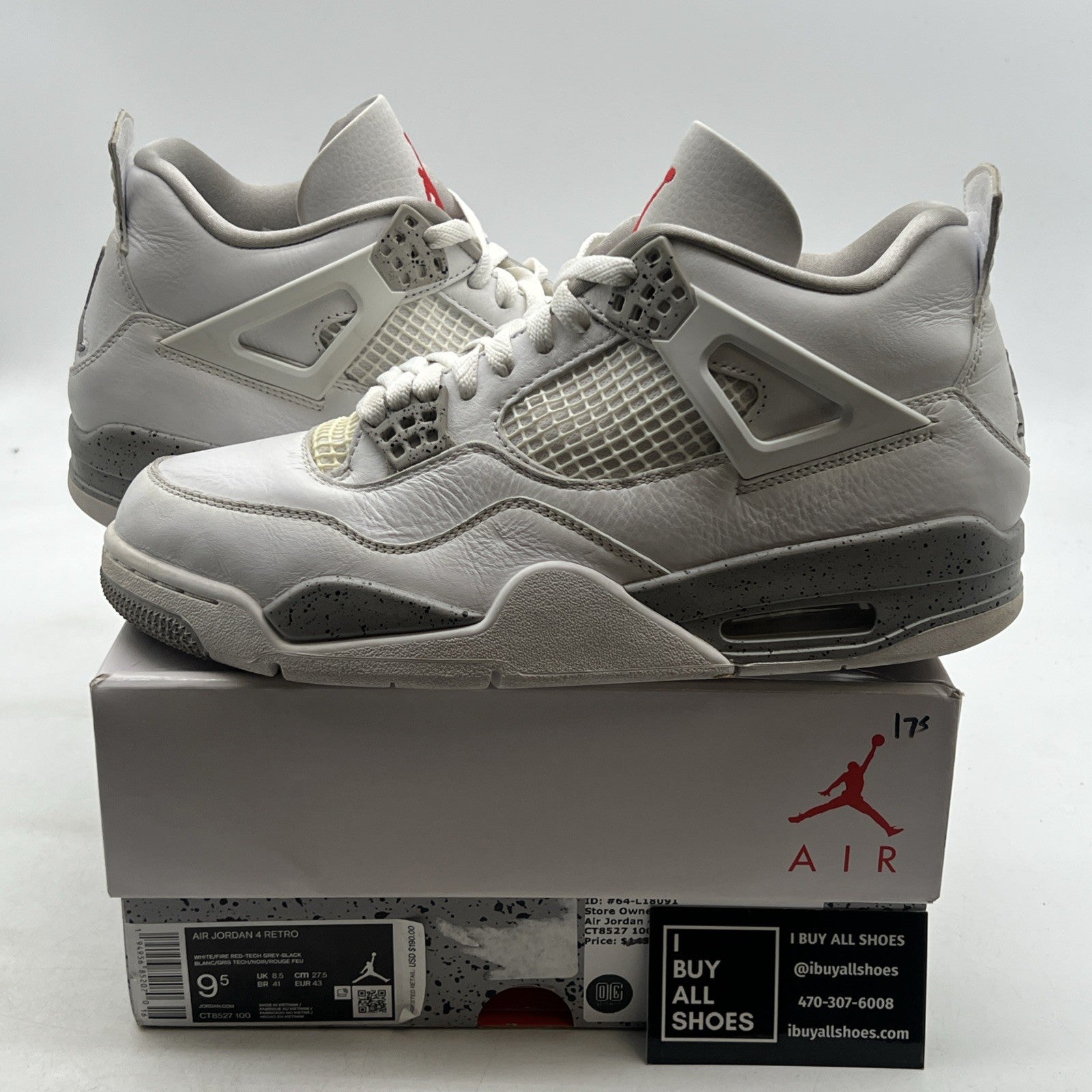 Size 9.5 - Air Jordan 4 Retro Mid White Oreo (CT8527-100)