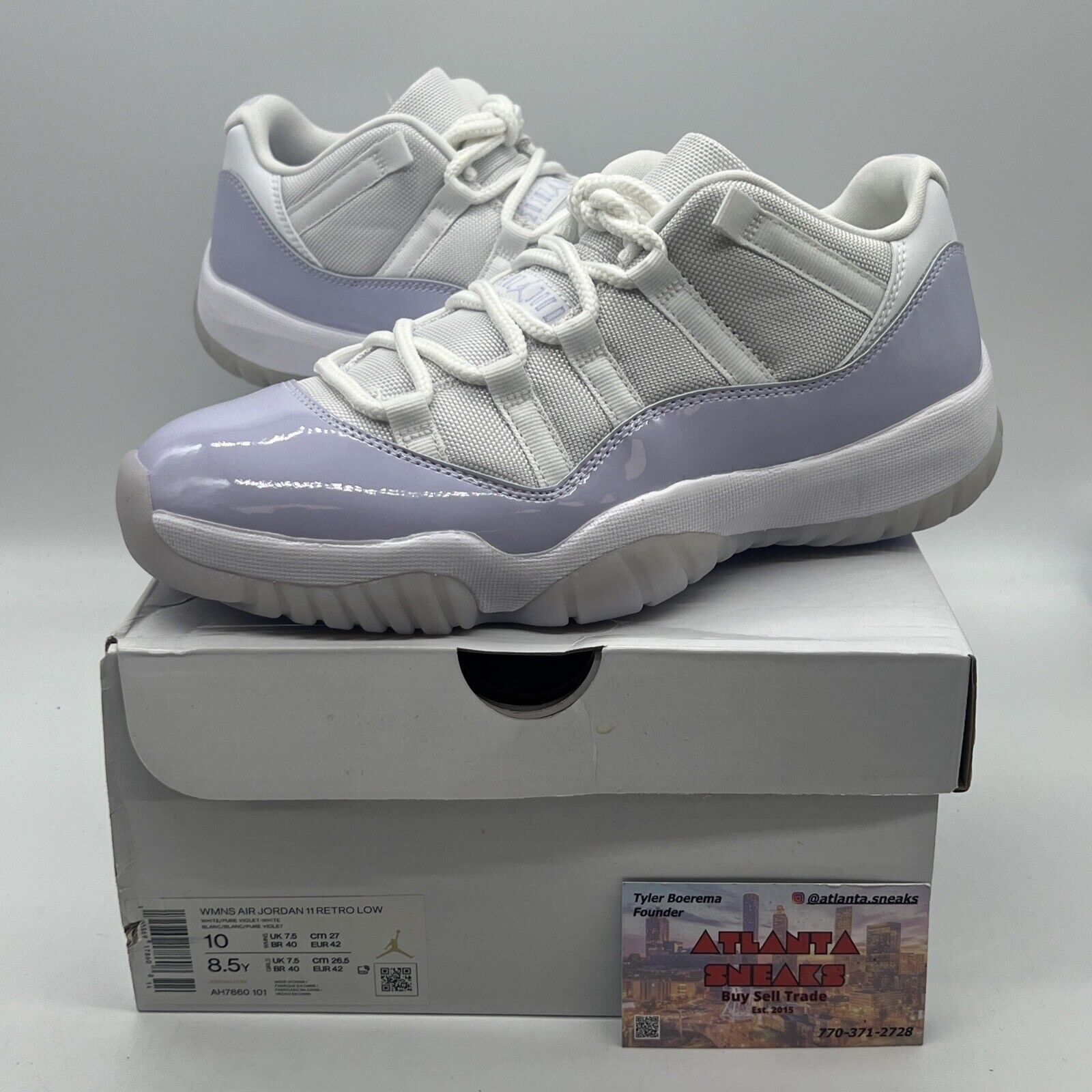 Size 10 - Jordan 11 Low Pure Violet 2022 - AH7860-101 Brand New White Og All