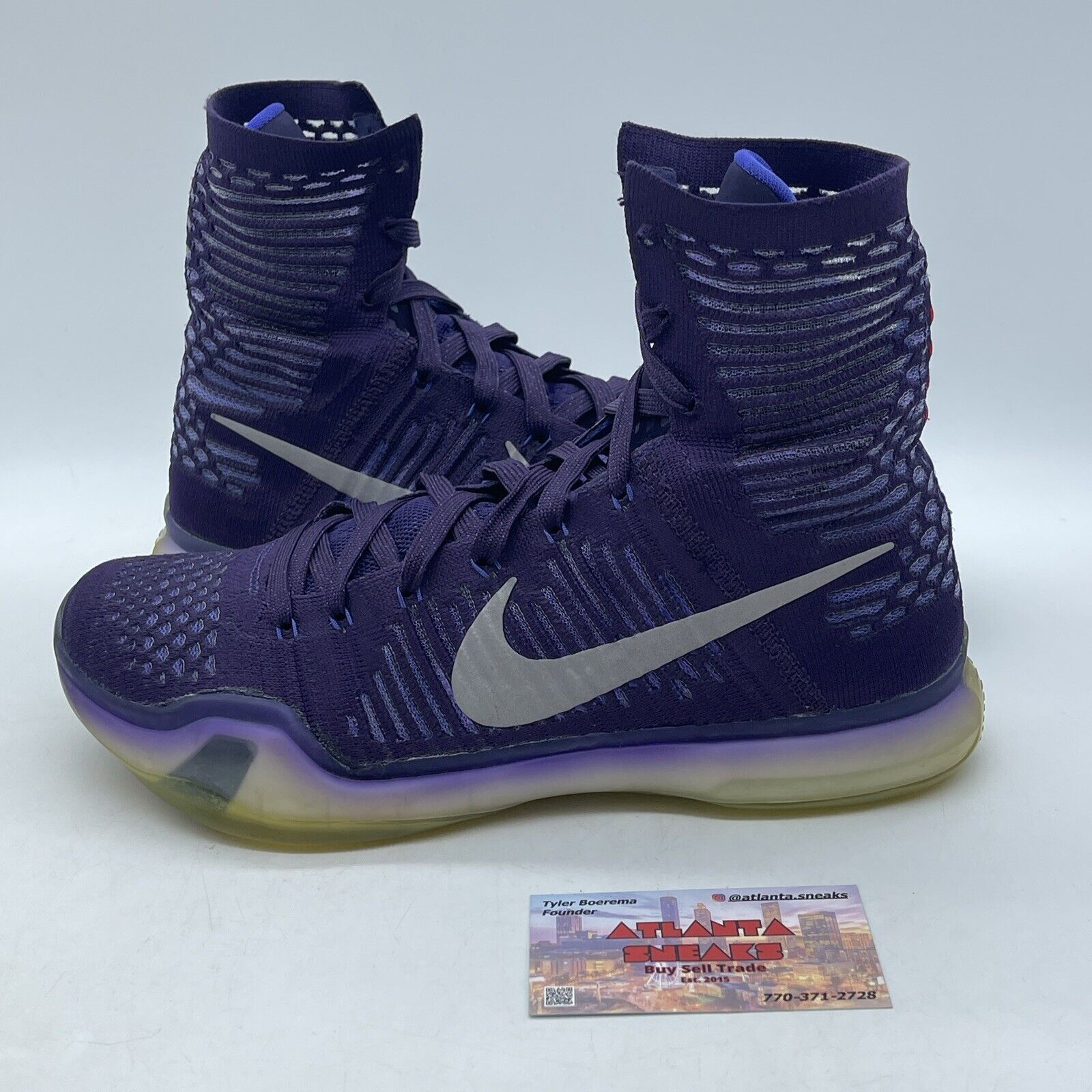 Size 8.5 - Nike Kobe 10 Elite Team Purple Silver Red (718763-505)