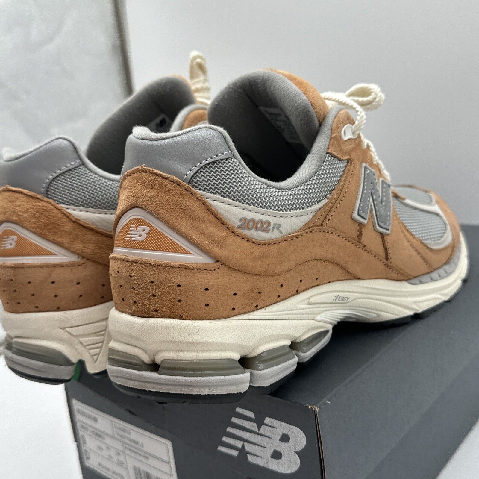 Size 9 - New Balance 2002R Sweet Caramel Brown Suede OG All Grey Comfy Nylon