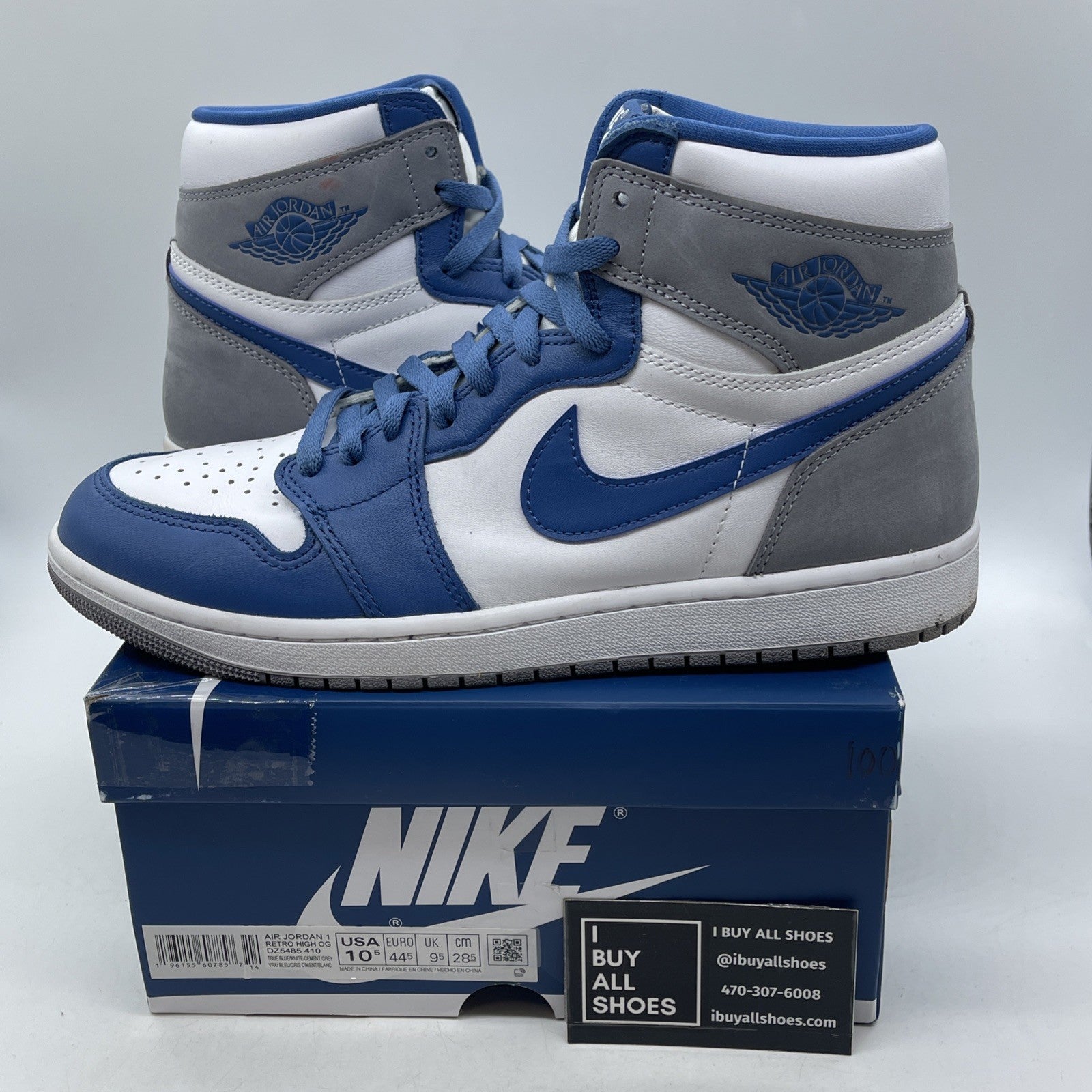 Size 10.5 - Air Jordan 1 Retro OG High True Blue (DZ5485-410)