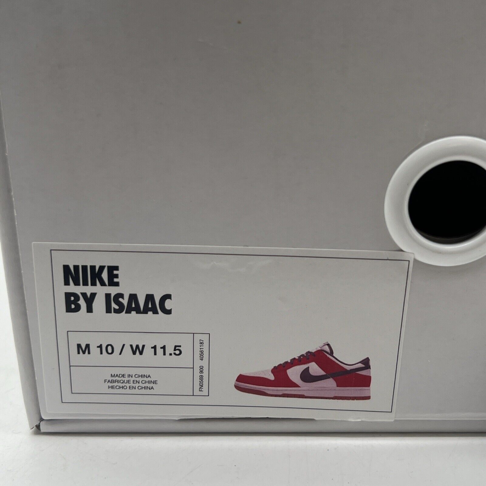 Size 10 - Nike Dunk Low By You ‘Chicago’ Red Black Gum (FN0569-900)