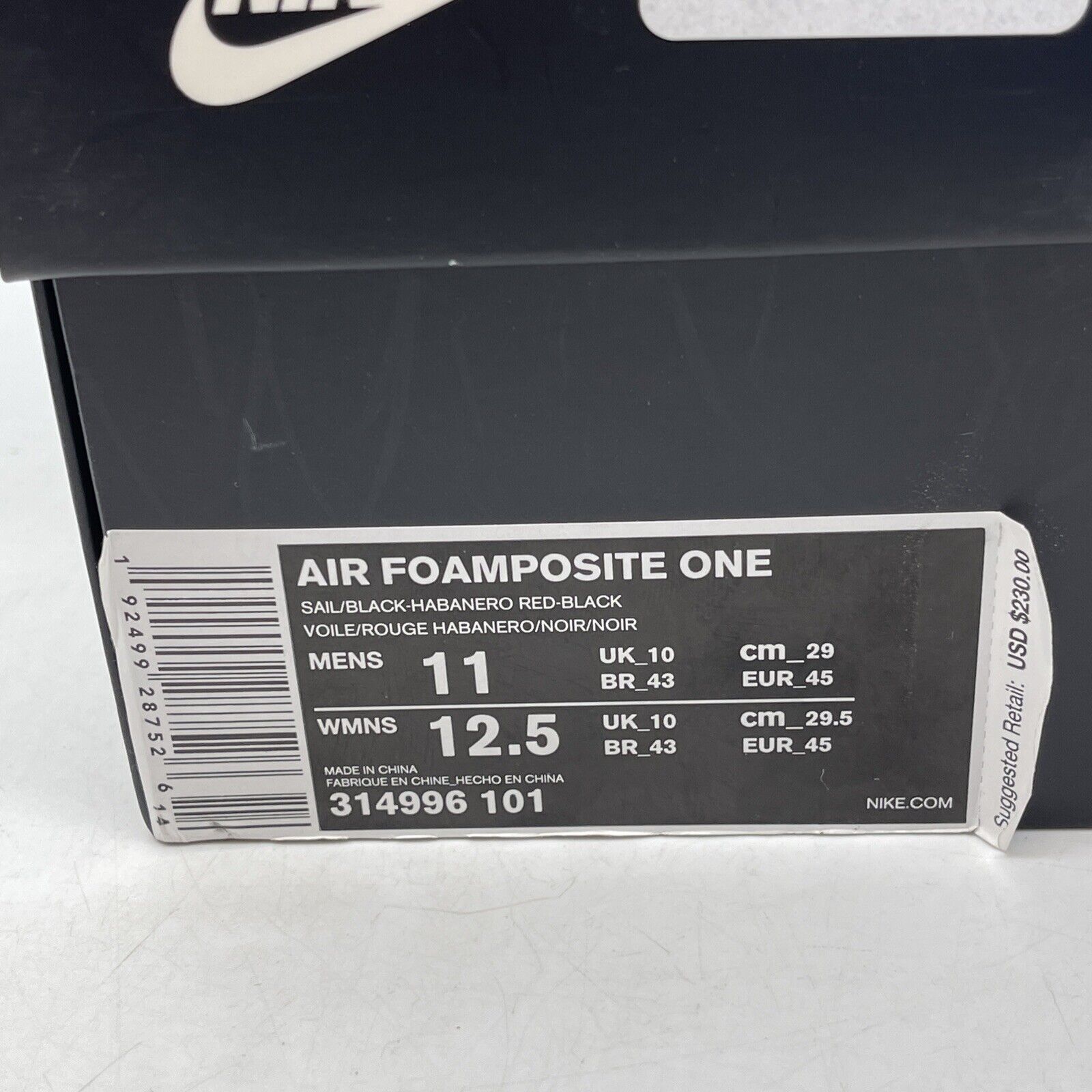 Size 11 - Nike Air Foamposite One Albino Snakeskin Black Leather (314996-101)