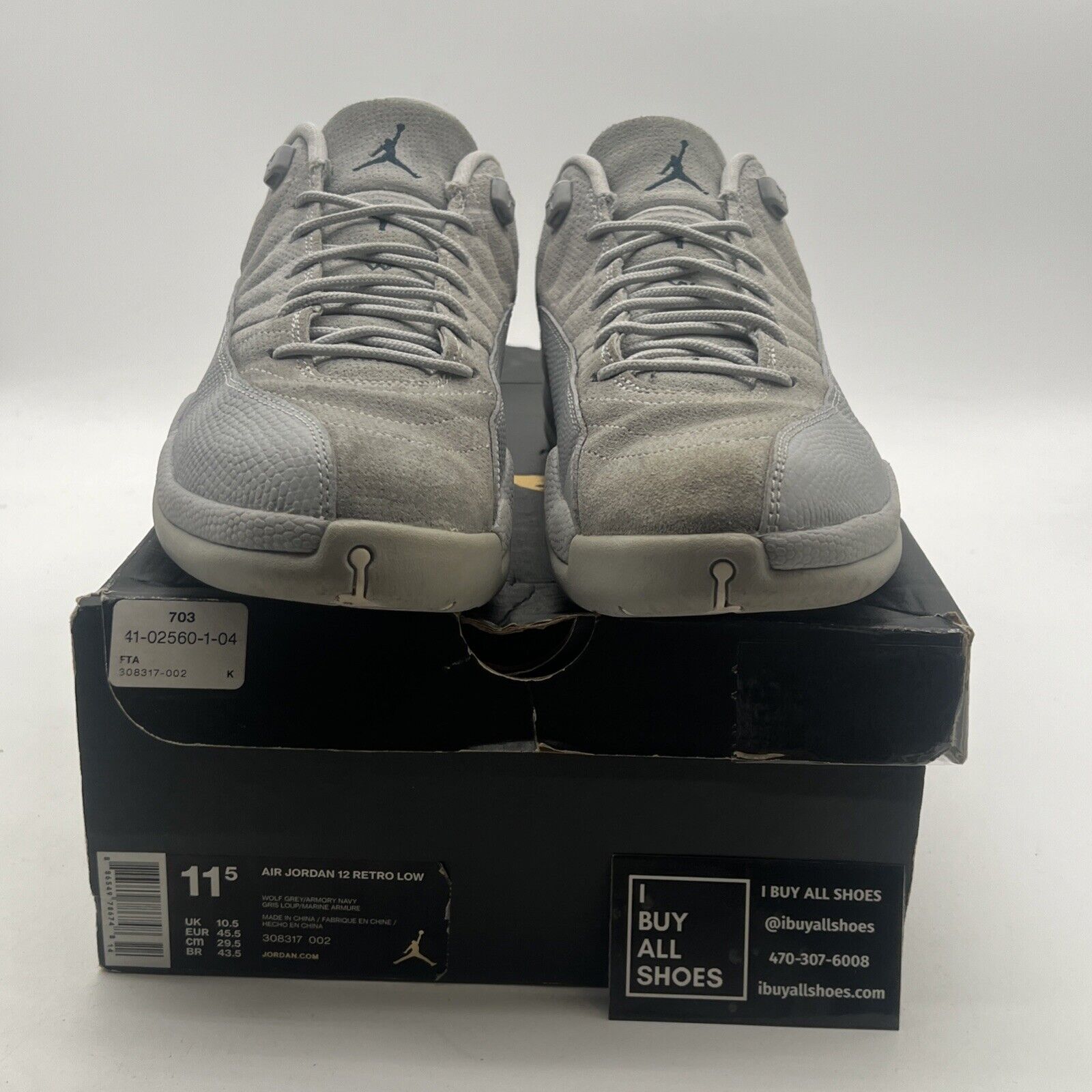 Size 11.5 - Air Jordan 12 Retro Low Wolf Grey (308317-002)