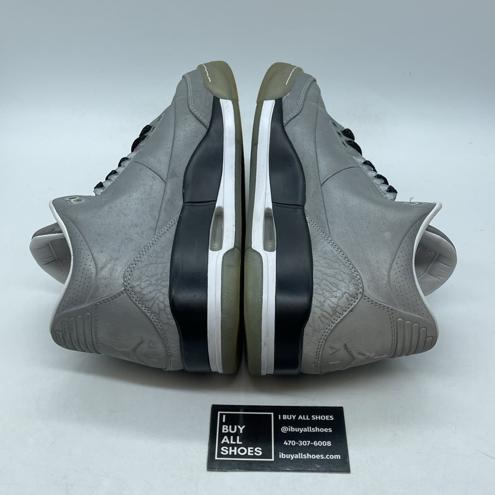 Size 9 - Air Jordan 3 5Lab3 Reflective Silver Black Leather (631603-003)
