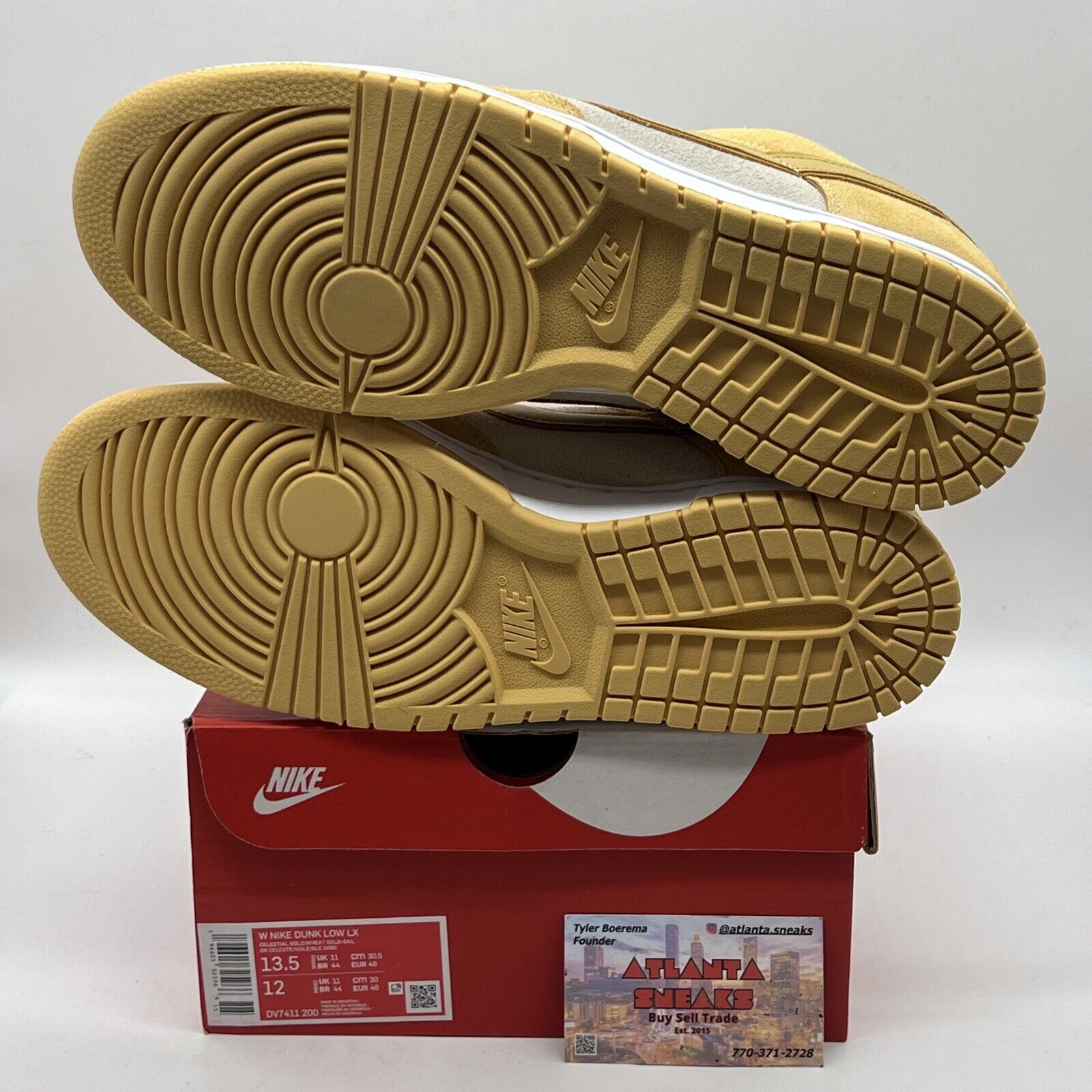 Nike Dunk Low LX Gold Suede - Size 13.5 DV7411-200) Brand New Og All