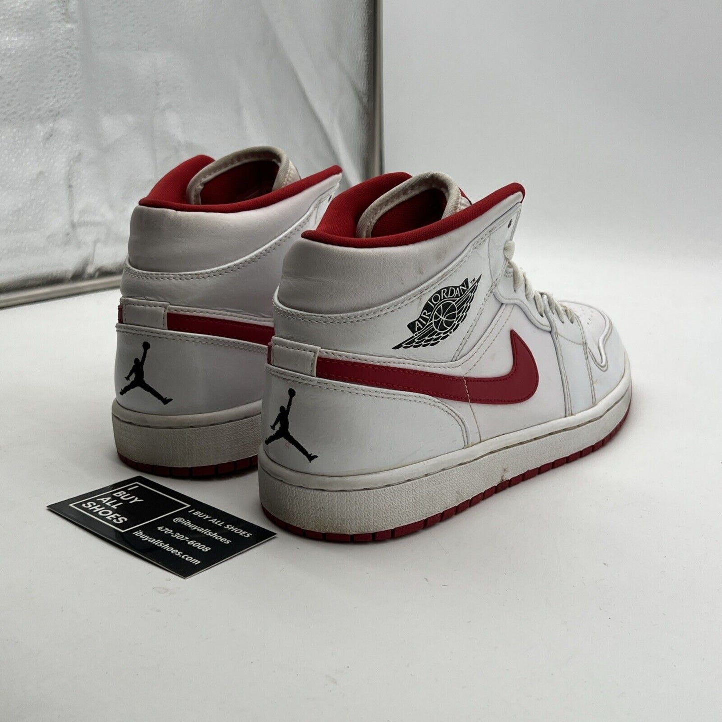 Size 9.5 - Air Jordan 1 Mid White Gym Red (554724-101)
