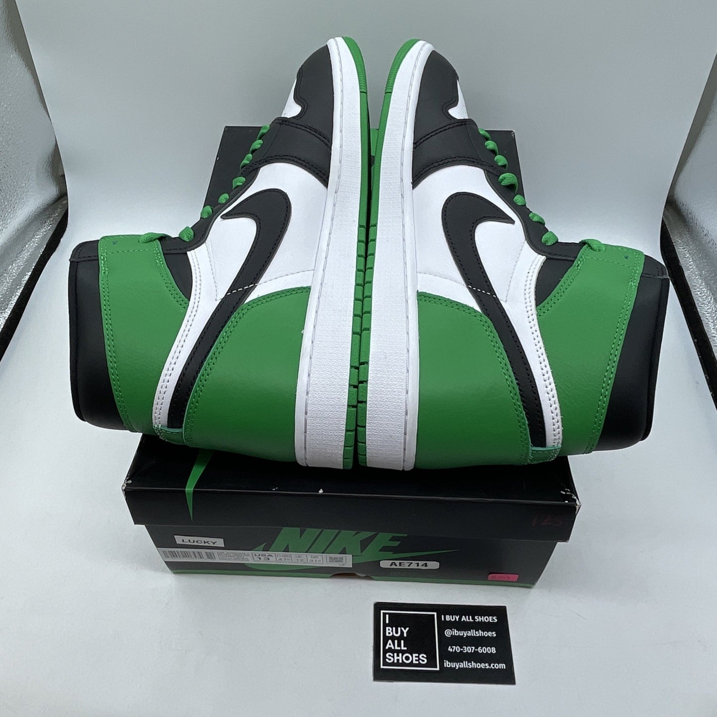 Size 13 - Air Jordan 1 Retro OG High Lucky Green Black Leather (DZ5485-031)