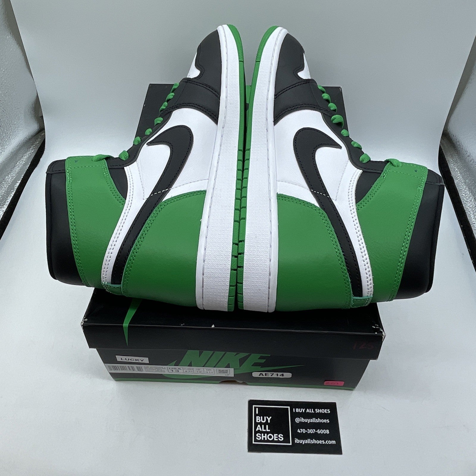 Size 13 - Air Jordan 1 Retro OG High Lucky Green Black Leather (DZ5485-031)