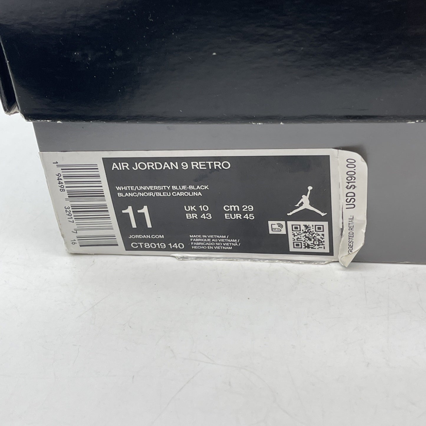 Size 11 - Air Jordan 9 Retro University Blue 2020 (CT8019-140)
