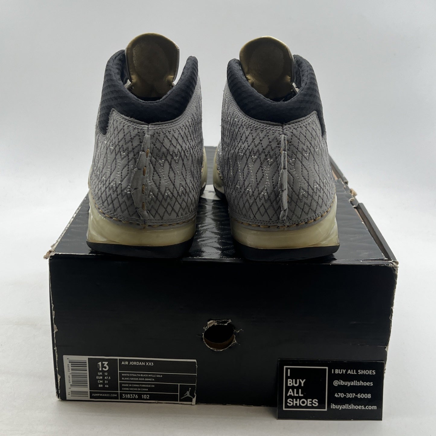 Size 13 - Air Jordan 23 OG White Stealth (318376-102)