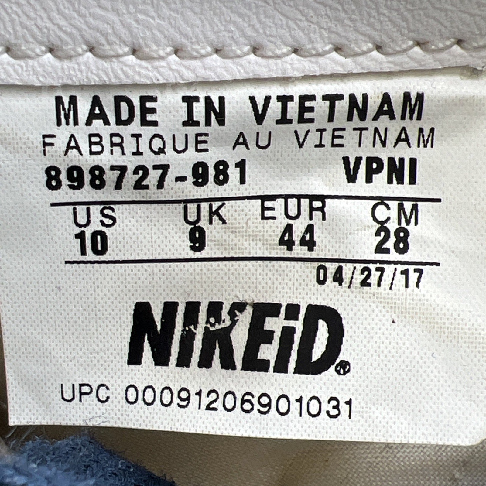 Size 10 - Nike ID Cortez White/Navy Running Shoes (898727-981)