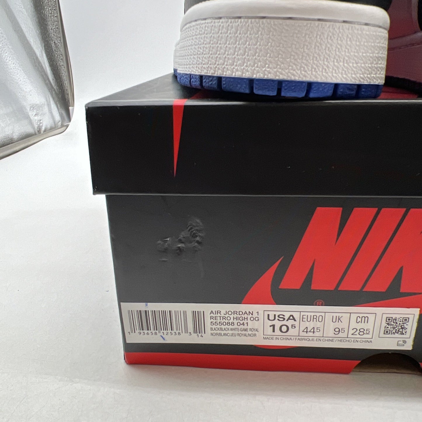Size 10.5 - Air Jordan 1 Retro OG High Royal Toe (555088-041)