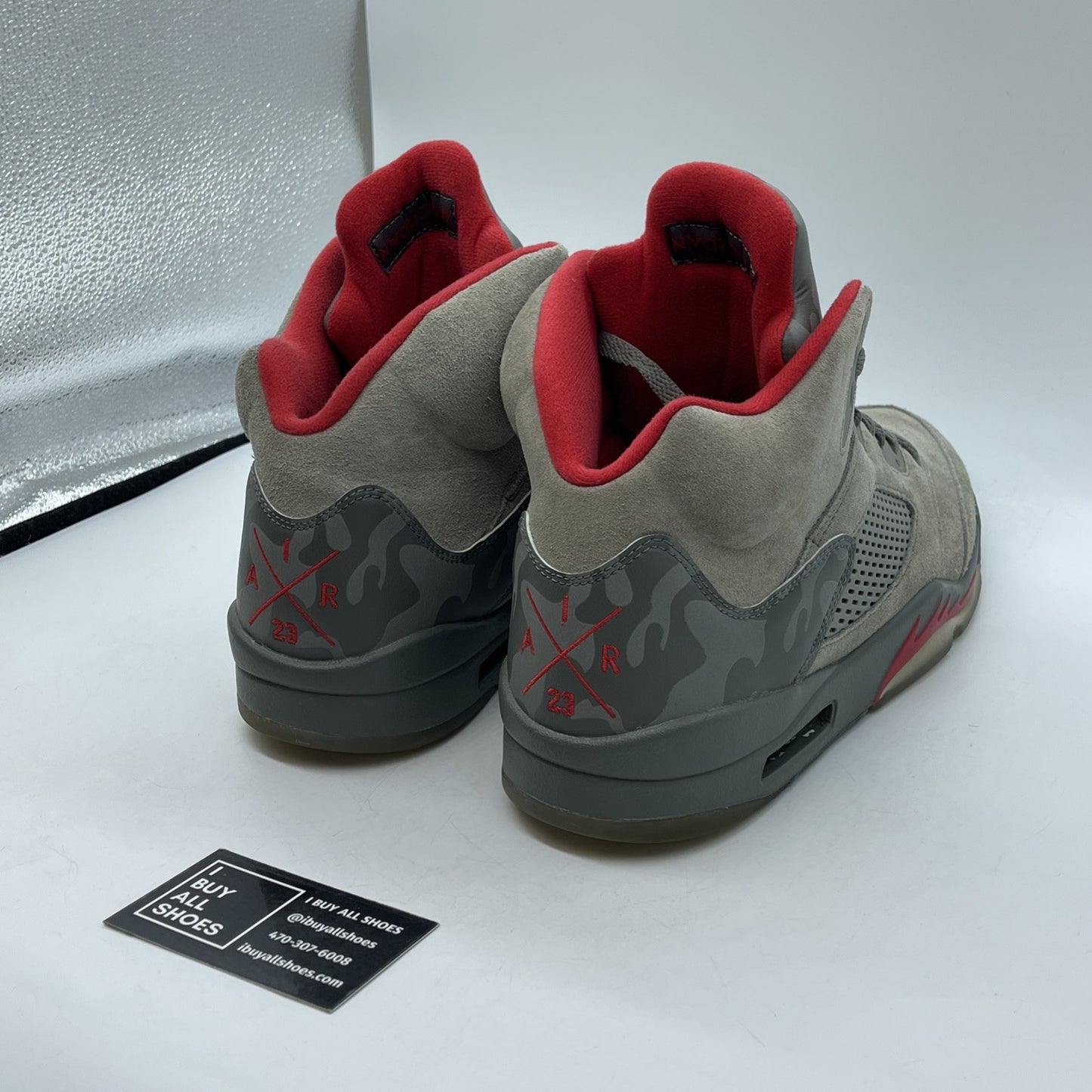 Size 13 - Air Jordan 5 Retro Camo Grey Leather Suede (136027-051)