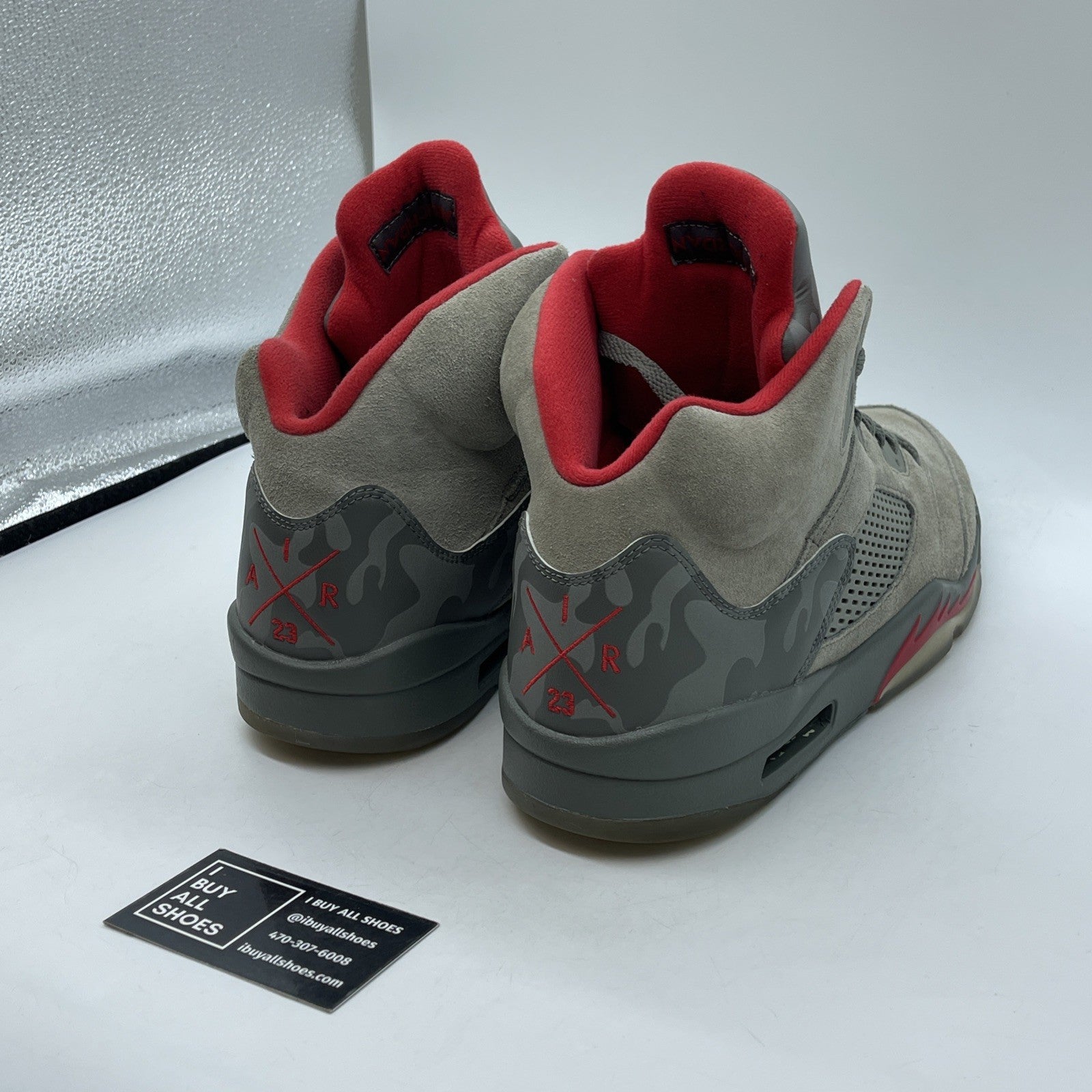 Size 13 - Air Jordan 5 Retro Camo Grey Leather Suede (136027-051)