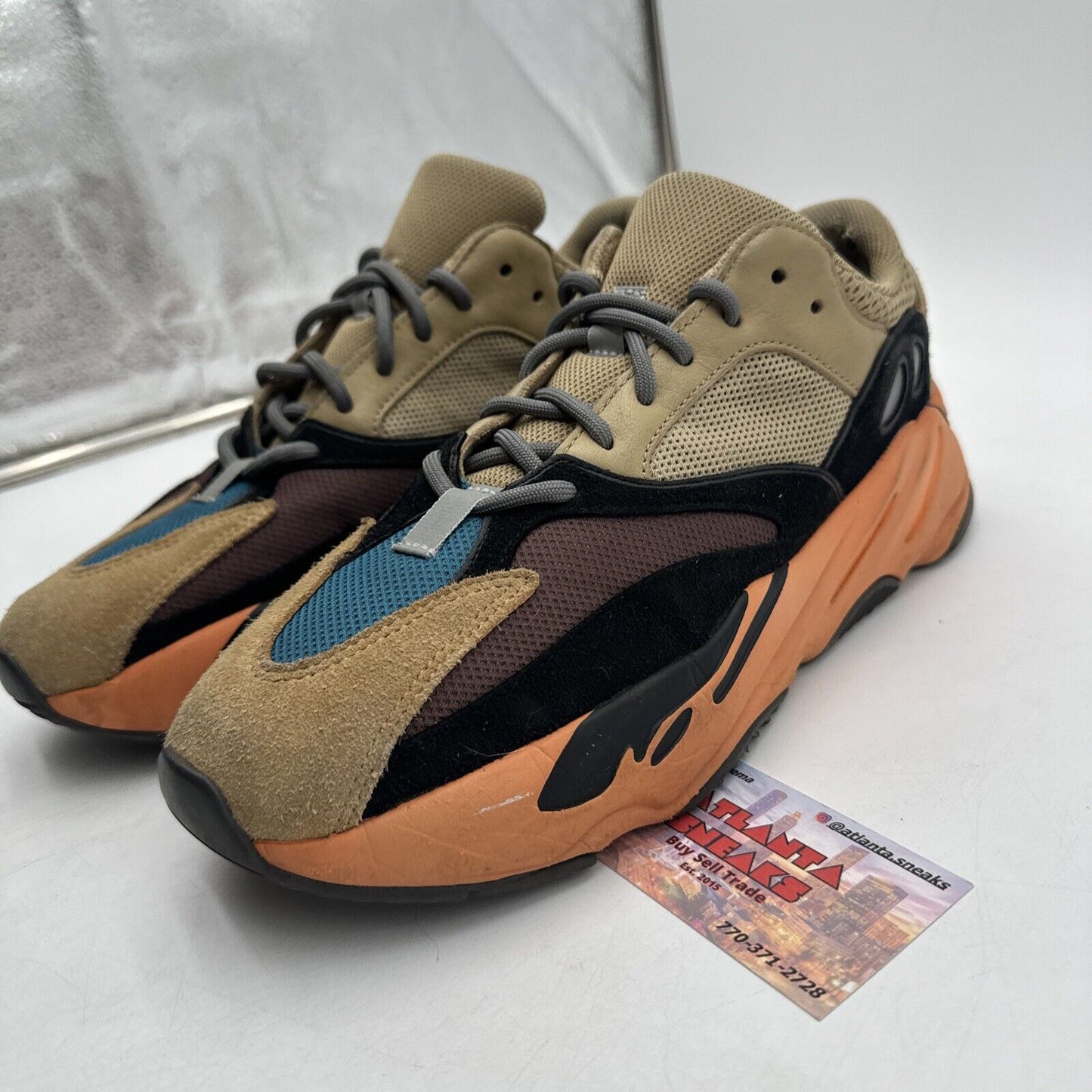 Size 10 - adidas Yeezy Boost 700 Enflame Amber. Orange Blue Yellow Suede Kanye