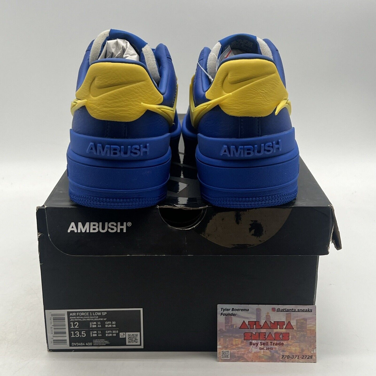 Size 12 - Nike AMBUSH x Air Force 1 Low Game Royal Yellow Leather  (DV3465-400)