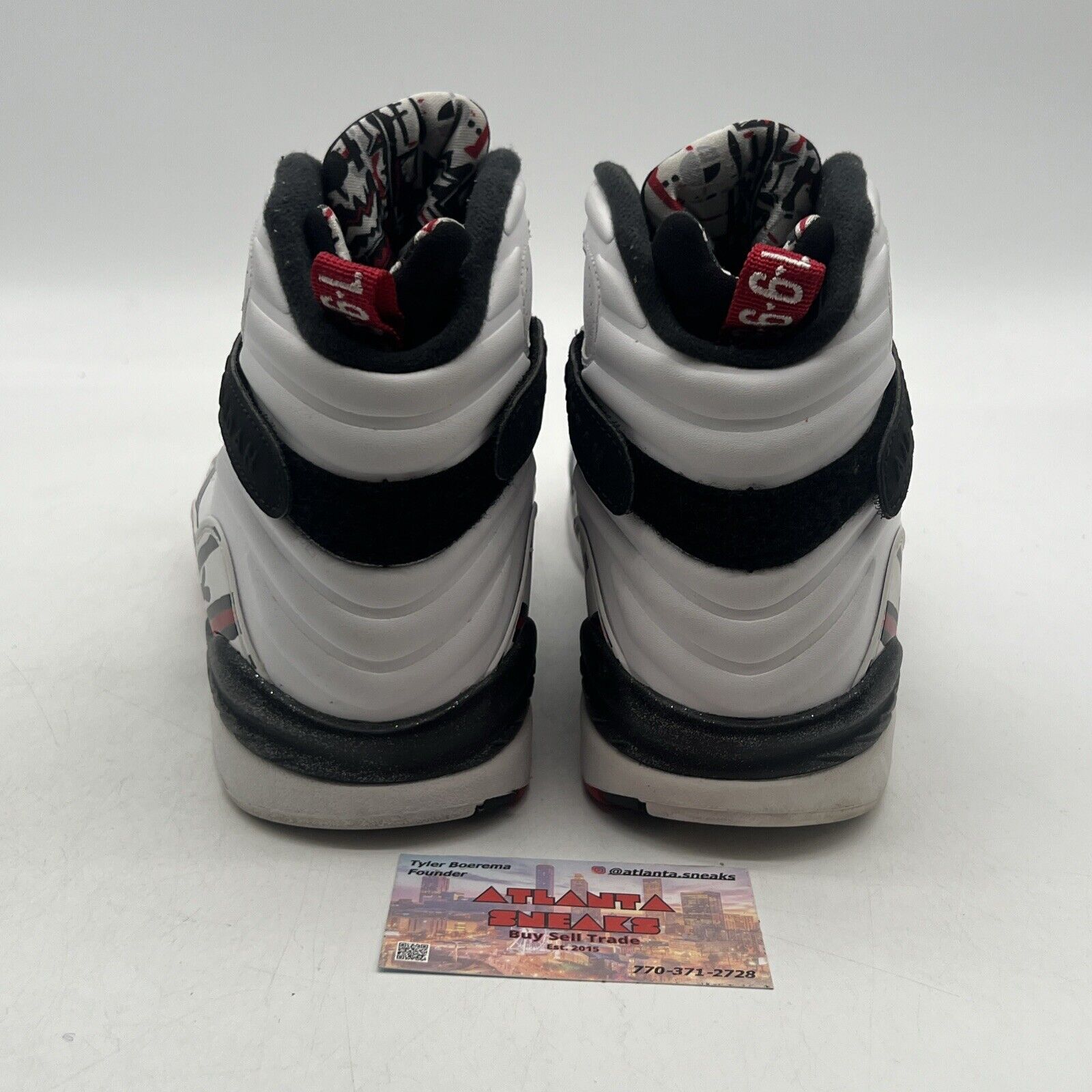 Size 10.5 - Air Jordan 8 Retro Alternate Black Red Leather White (305381-104)